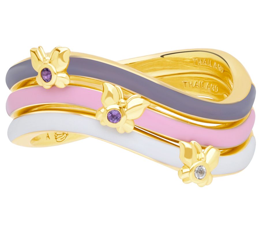 Goddaughters 14K Gold Clad Multi-Gemstone Butterfly Ring