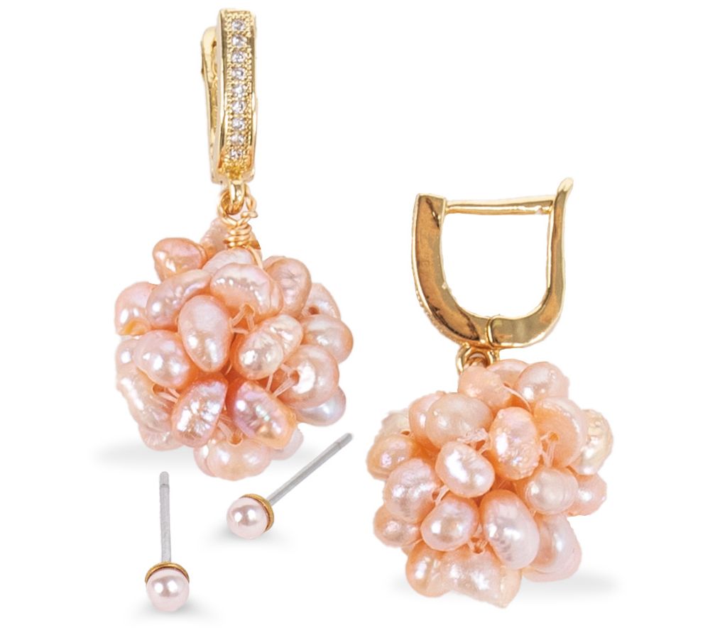 Violet & Brooks Faux Pearl Cluster Drop & Stud Earring Set