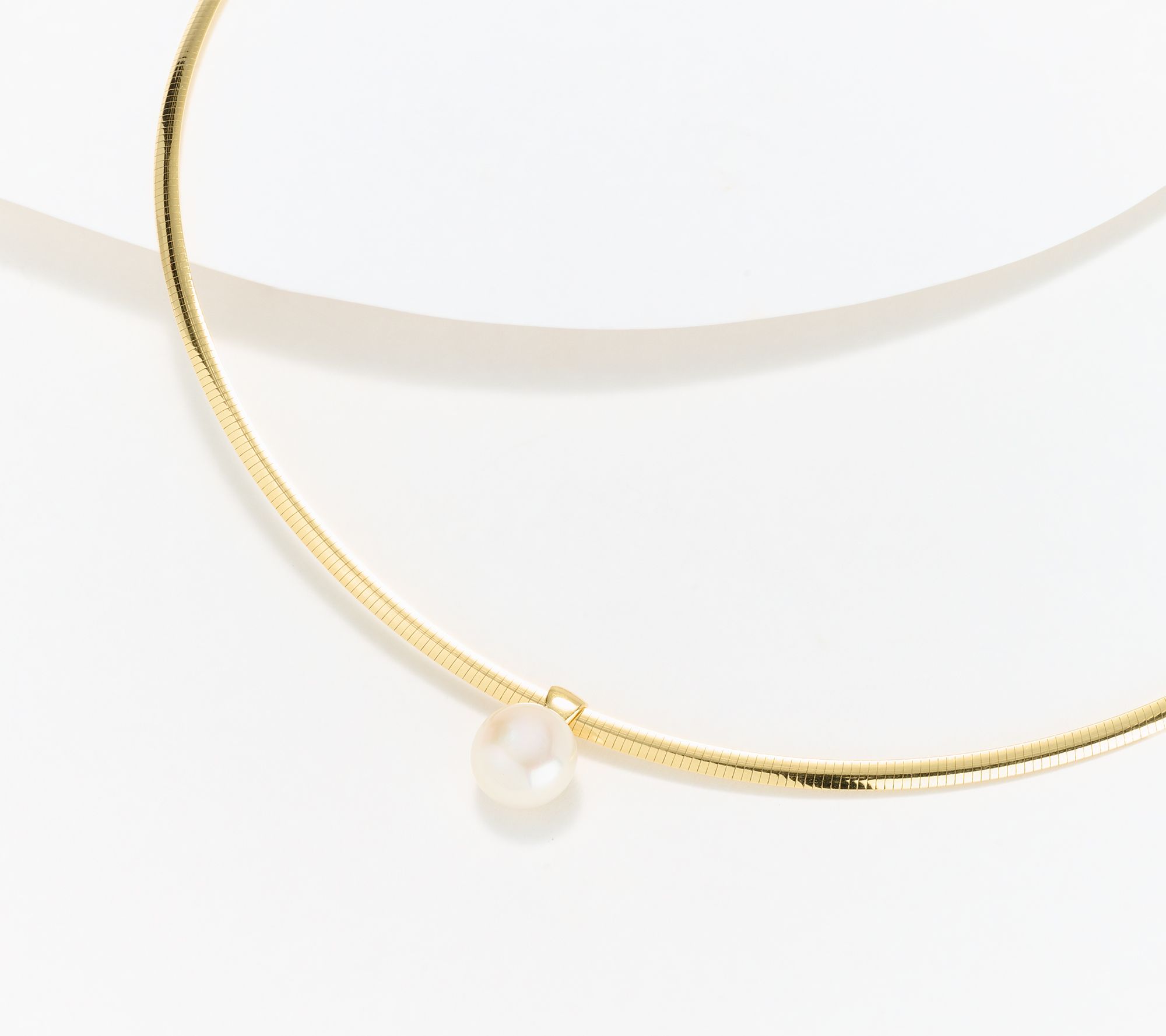 Honora Omega Necklace w/ Cultured Pearl Charm, Sterling Silver