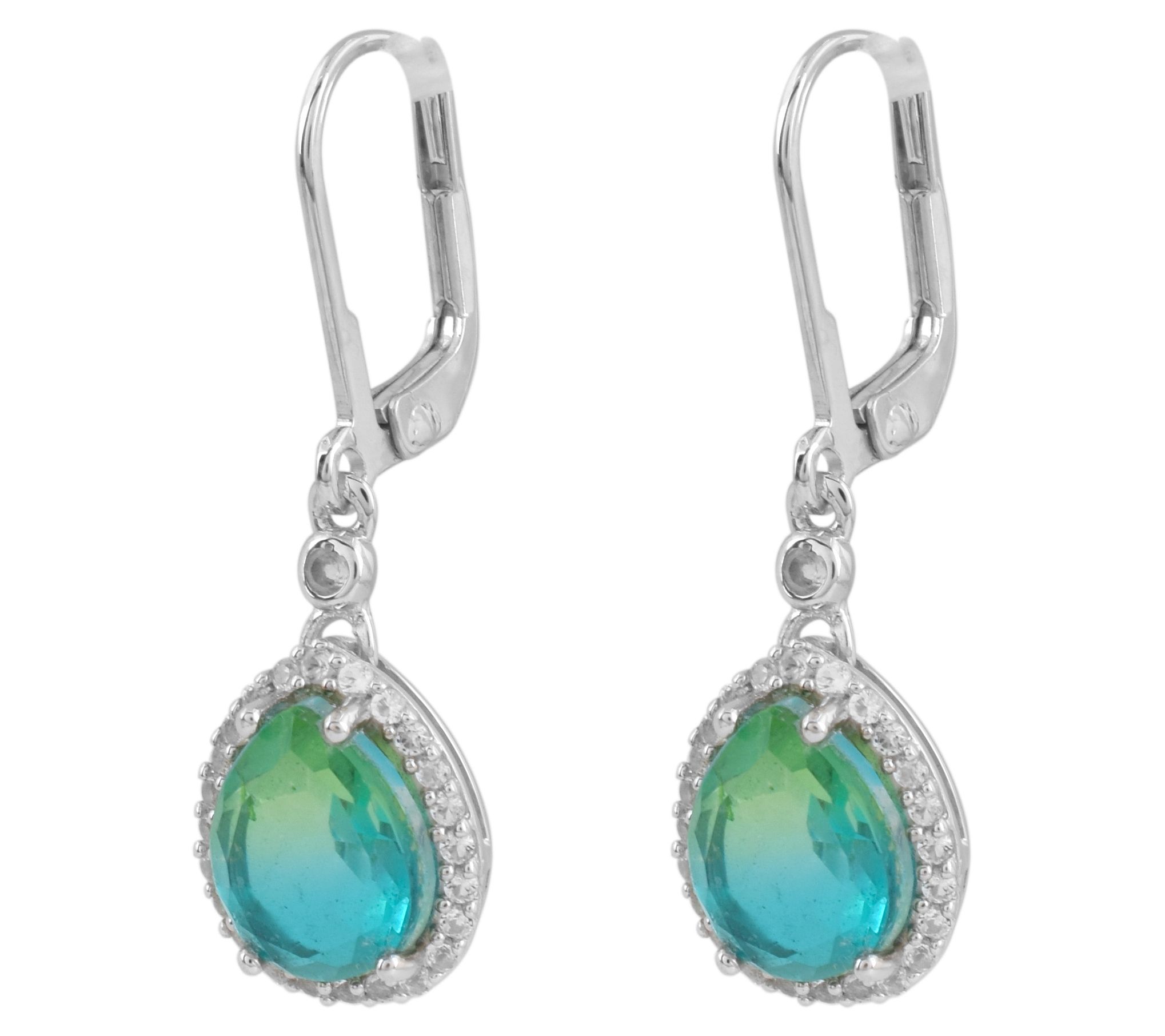 Affinity Gems Topaz & Doublet Mystic Quartz Earrings, Sterling
