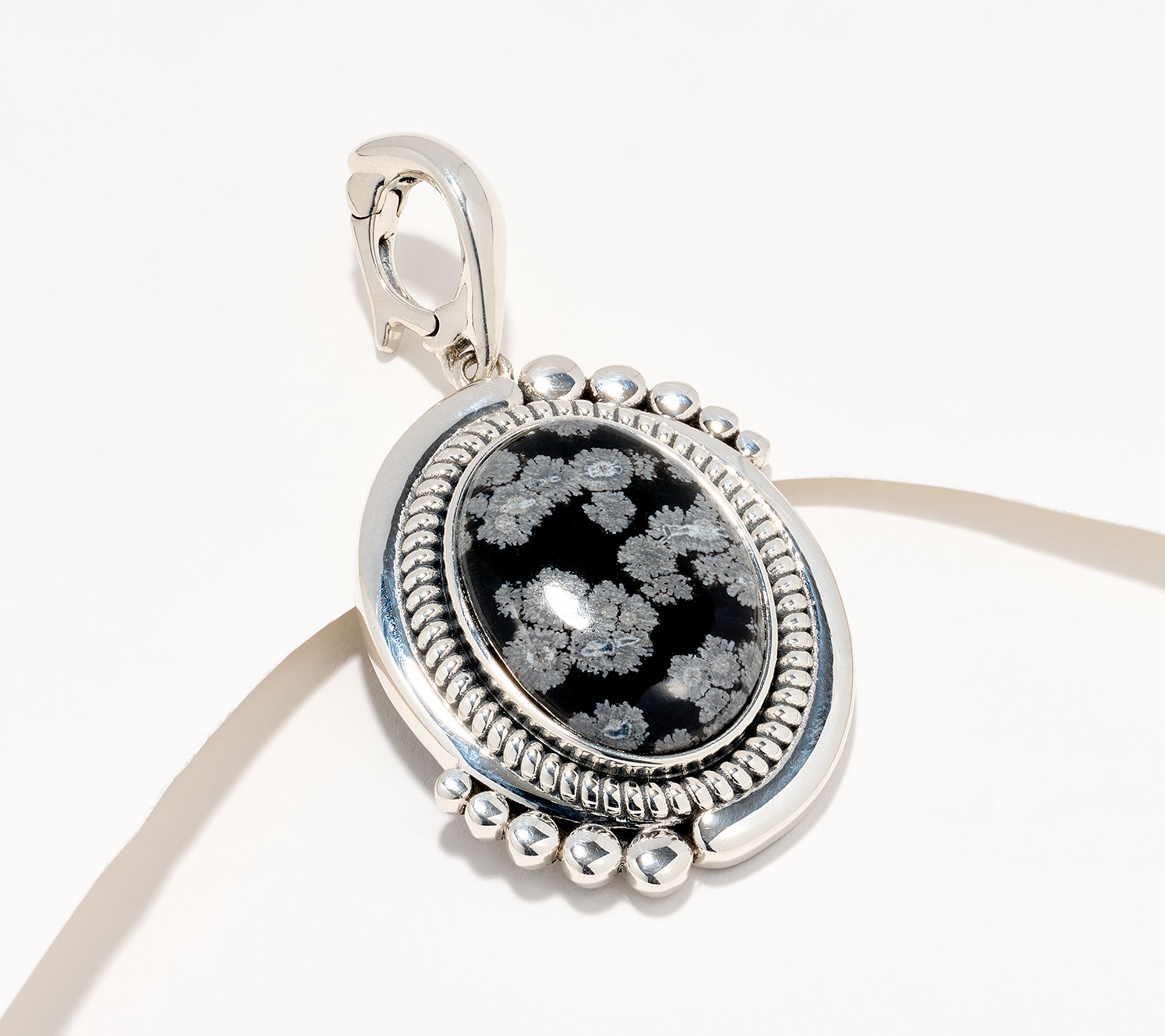 American West Sterling Silver Bold Oval Gemstone Rope Enhancer