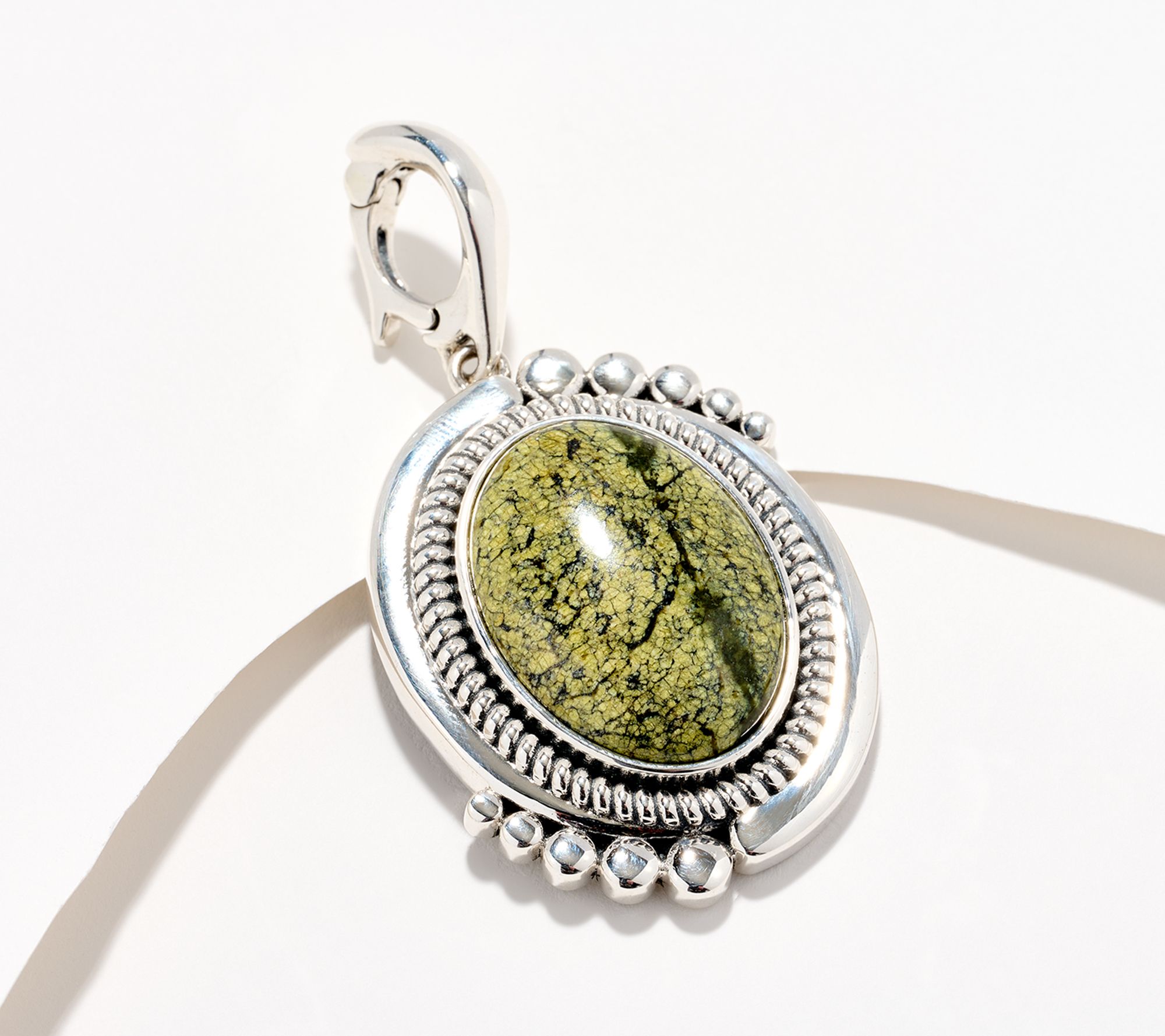 American West Sterling Silver Bold Oval Gemstone Rope Enhancer