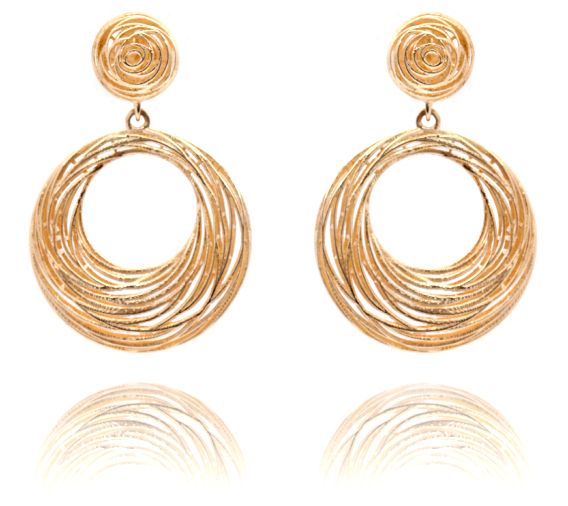 Adi Paz 14K Gold Open Circle Dangle Earrings