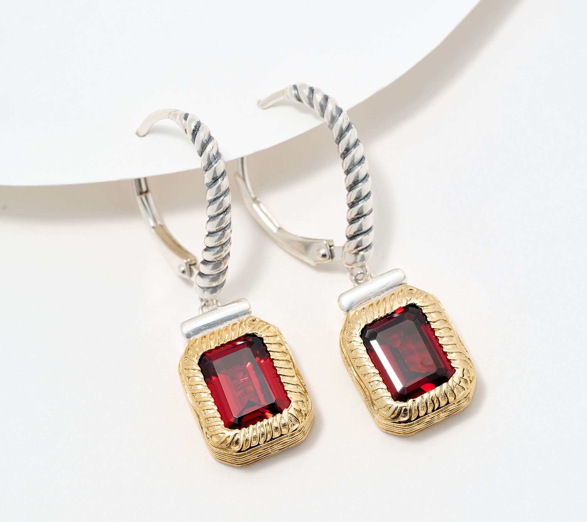 Christian James by Scott Grimes Sterling Silver Two-Tone Gem Earrings