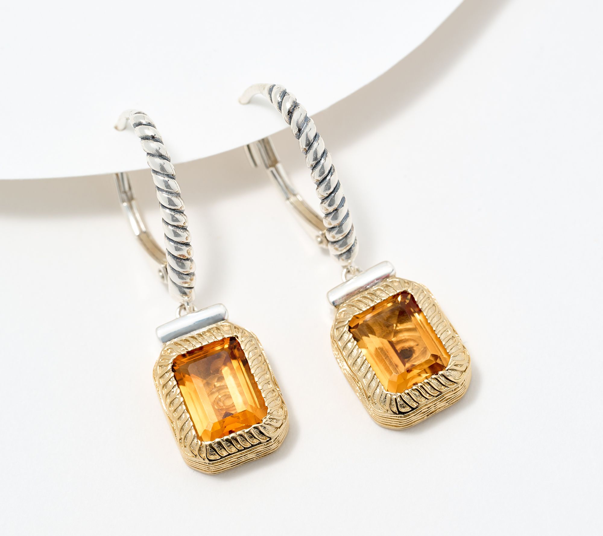 Christian James by Scott Grimes Sterling Silver Two-Tone Gem Earrings