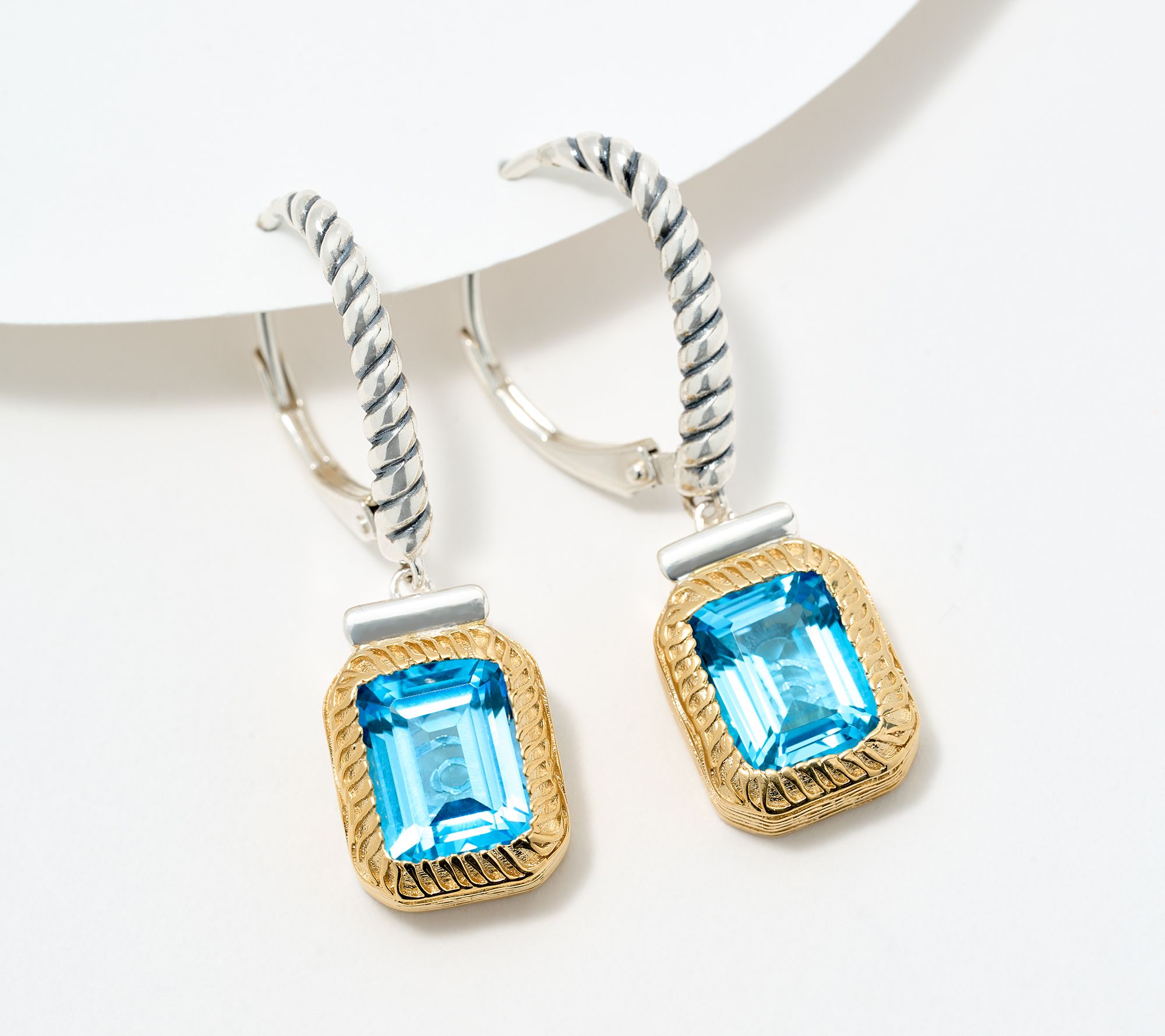 Christian James by Scott Grimes Sterling Silver Two-Tone Gem Earrings