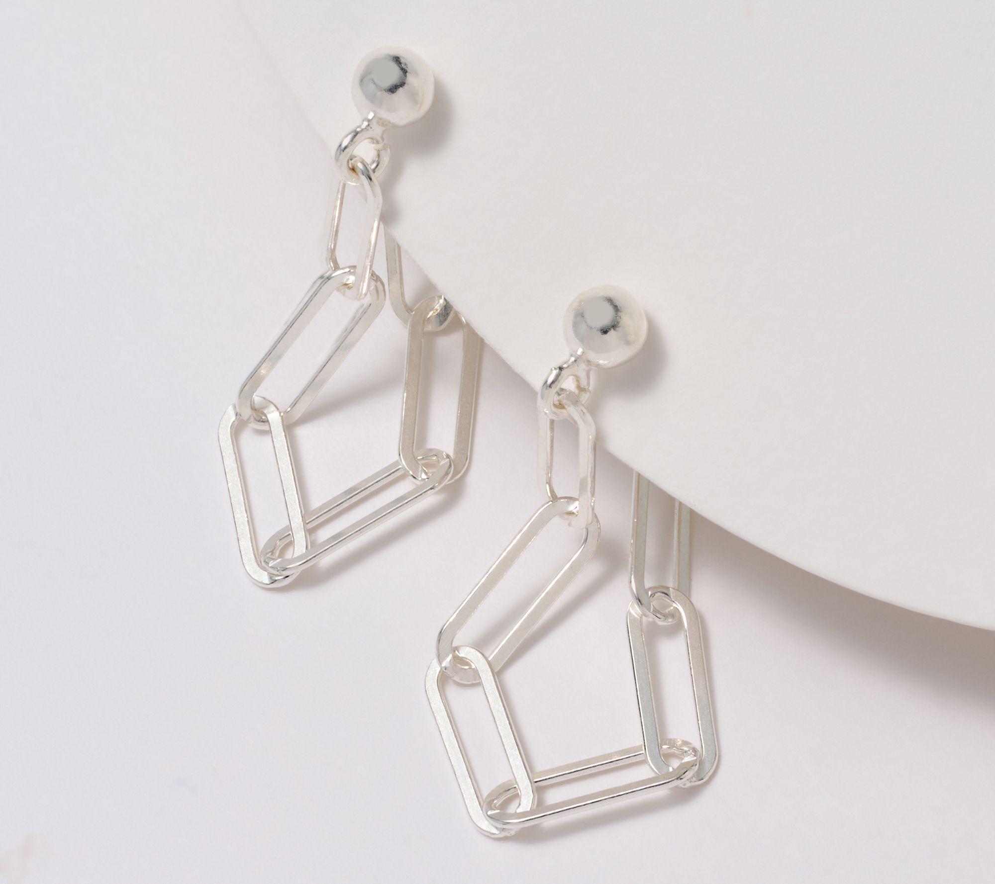 "As Is" UltraFine 950 Silver Chain 1-1/4" Hoop Earrings