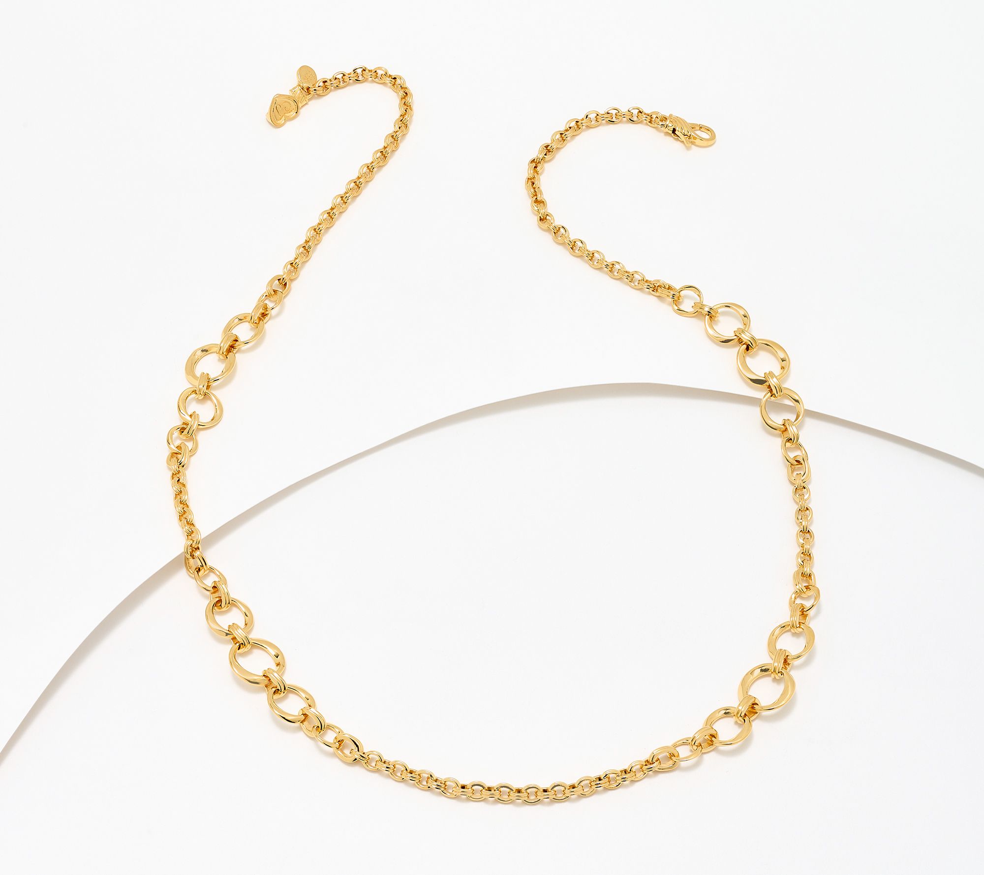 Christian James by Scott Grimes 14K Clad Ripple Circle Link 36" Necklace,