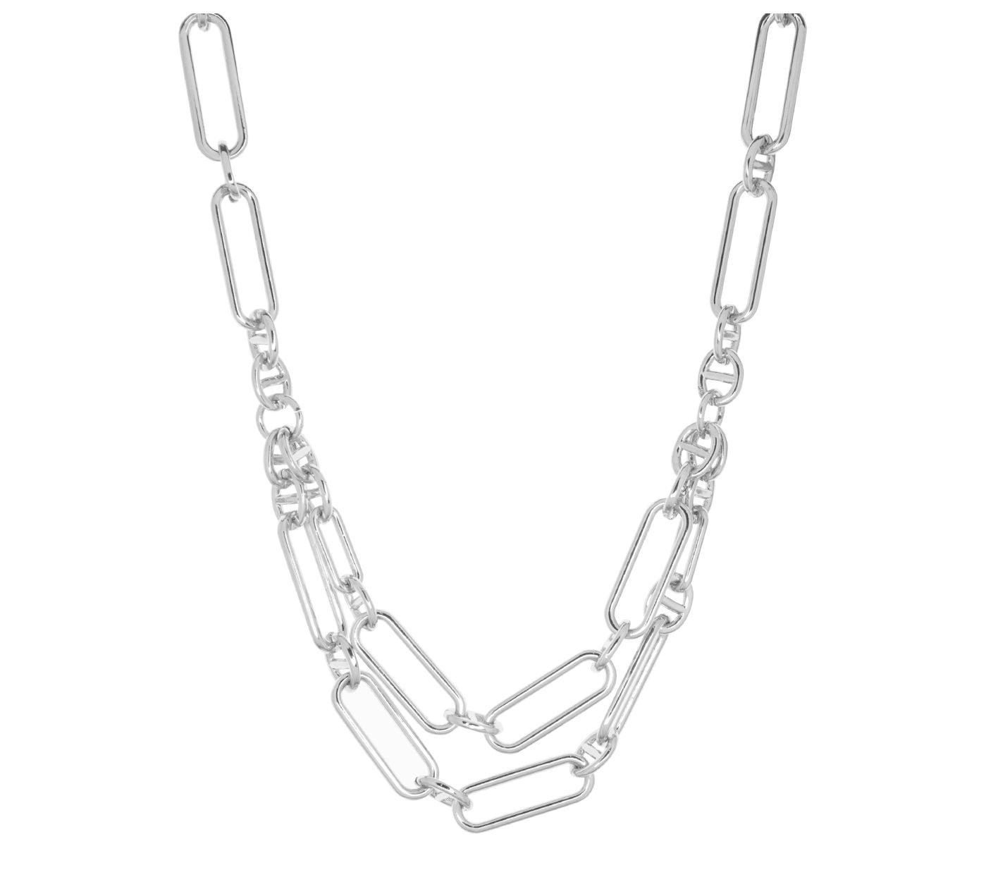 Marlyn Schiff Layered Paperclip Link Necklace
