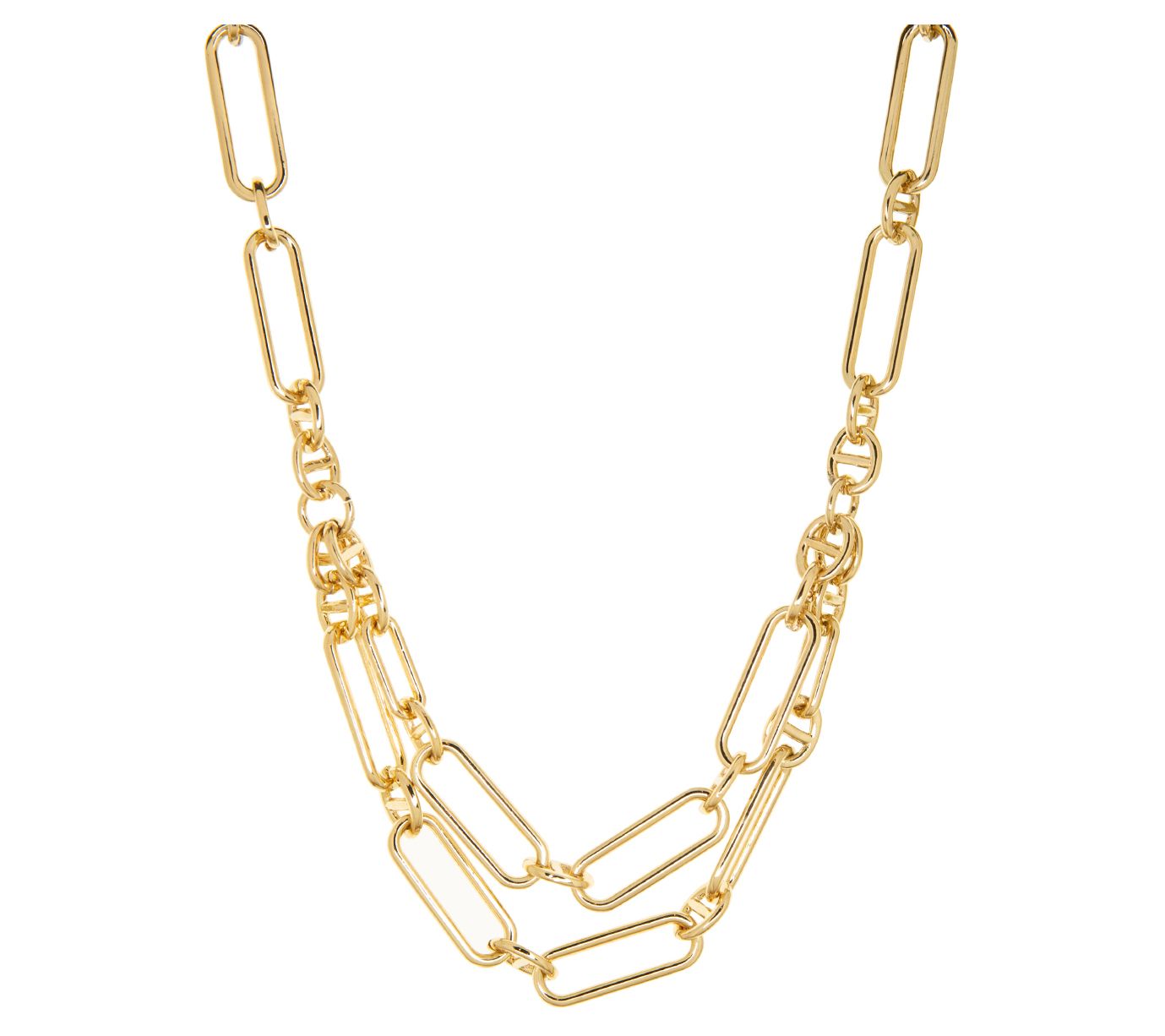 Marlyn Schiff Layered Paperclip Link Necklace
