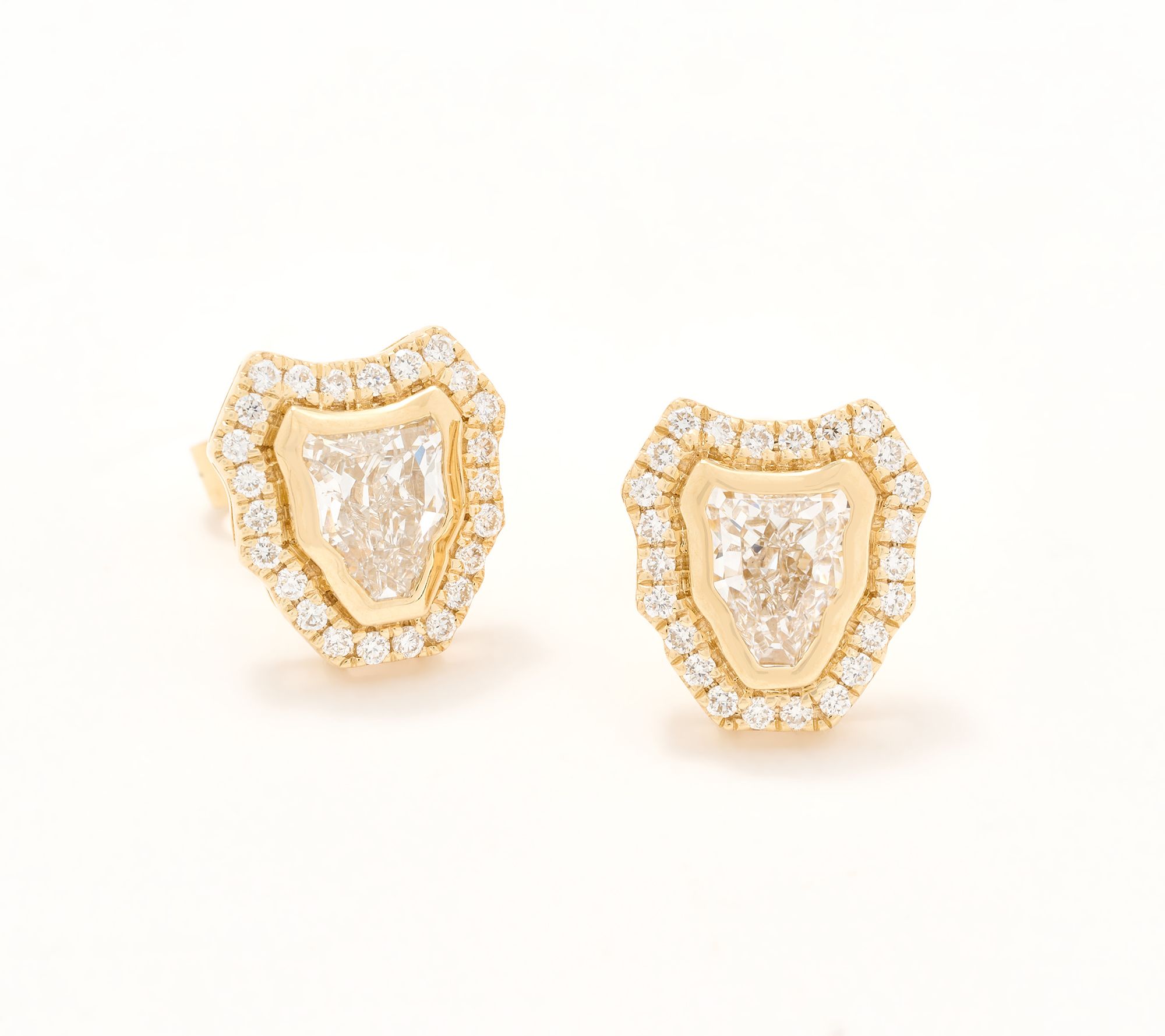 Effy Lab Grown Diamond Panther Stud Earrings, 14K Gold