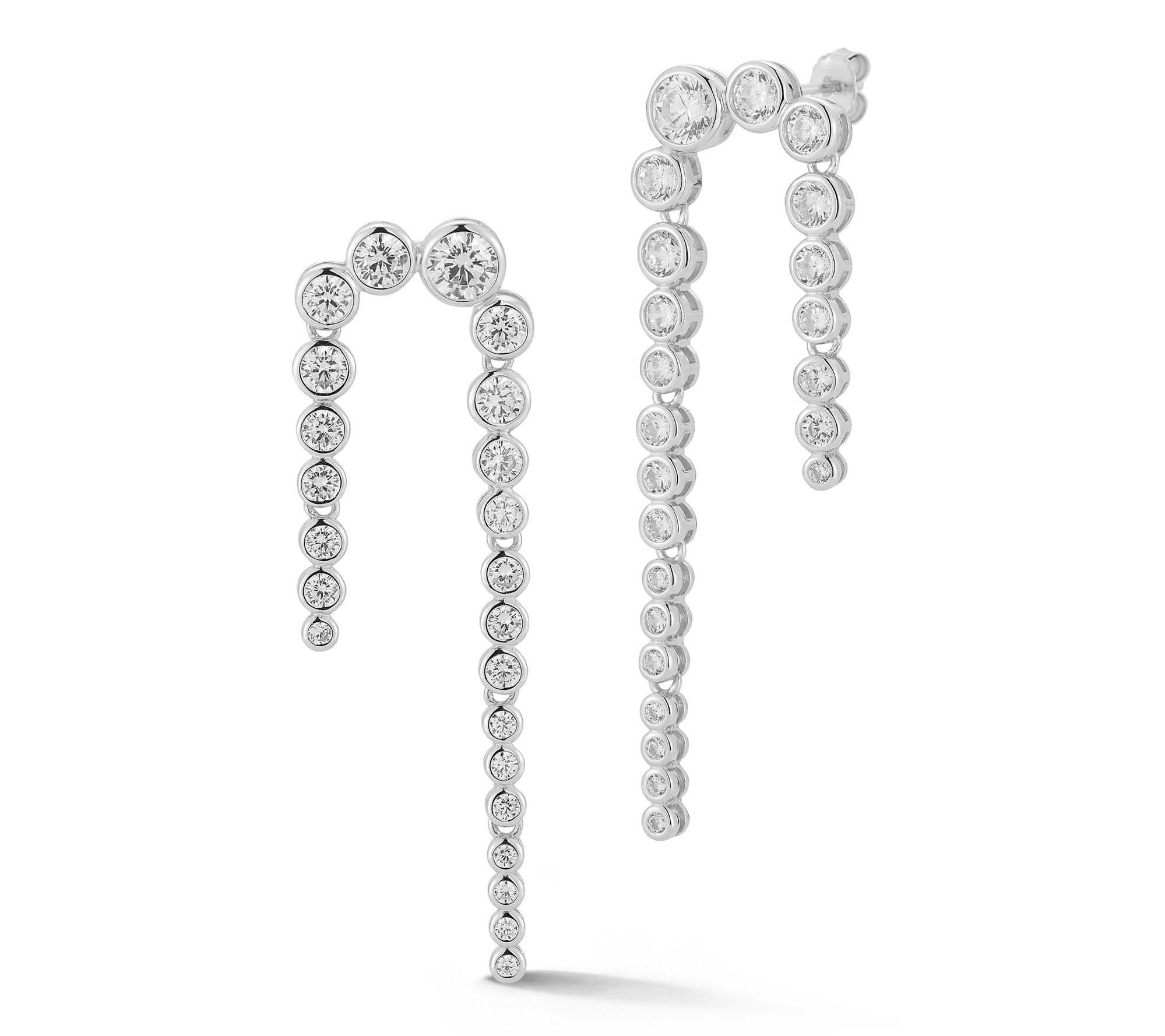 Rachel Zoe Graduated Pave Dangle Earrings, Stering