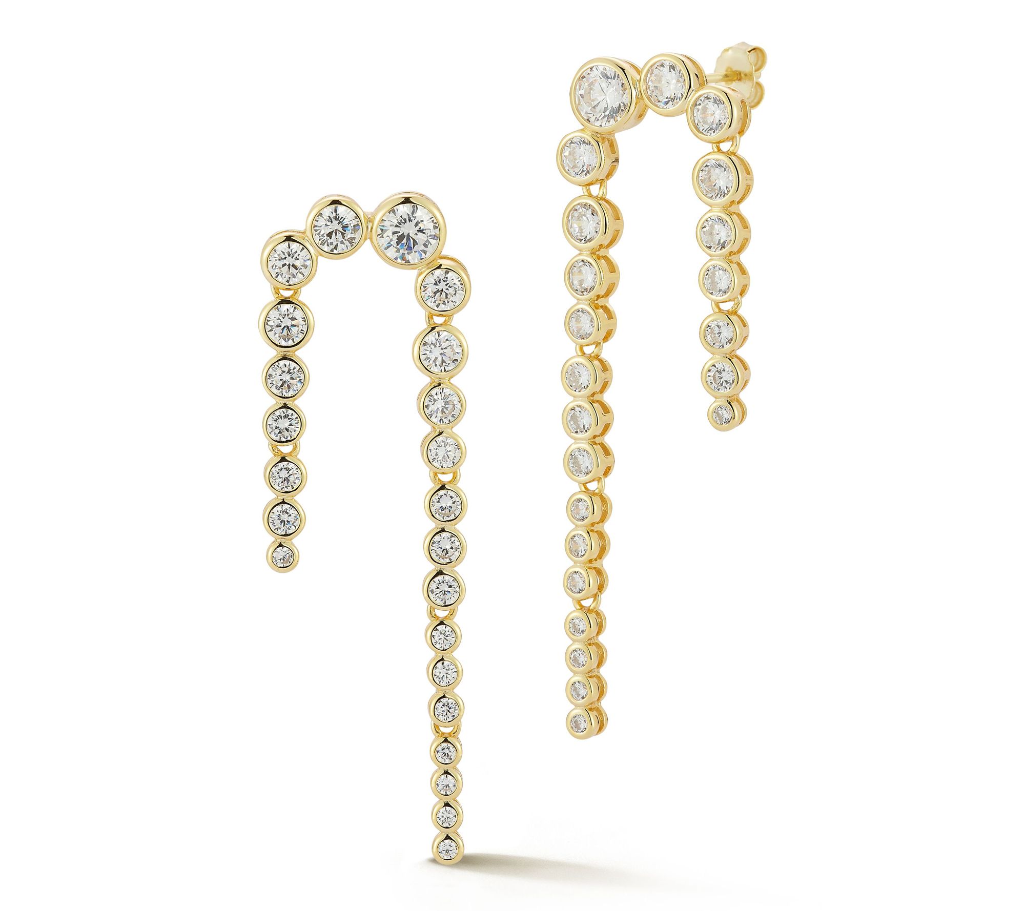 Rachel Zoe Graduated Pave Dangle Earrings, Stering