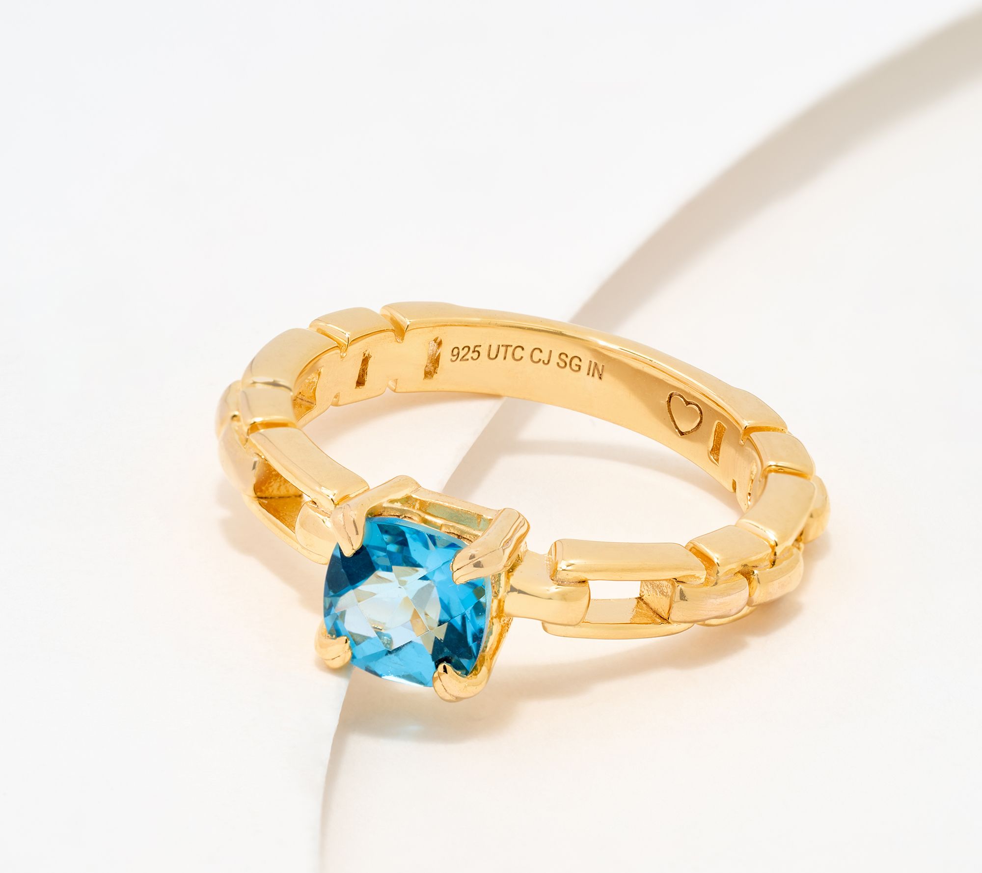Christian James by Scott Grimes 14K Gold Clad Round Gemstone Luciano Ring