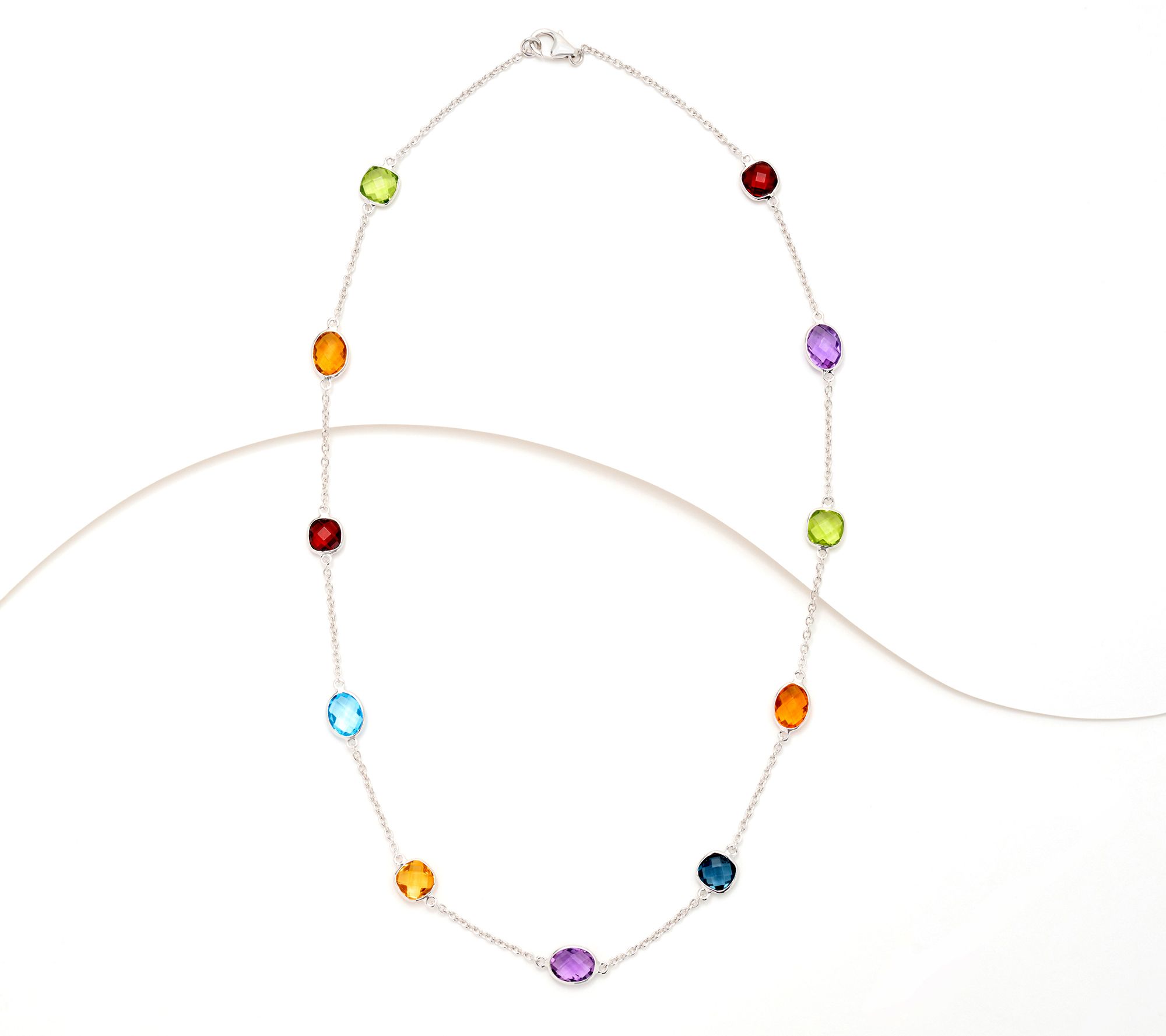 Effy Sterling Silver Multi Gemstone Necklace