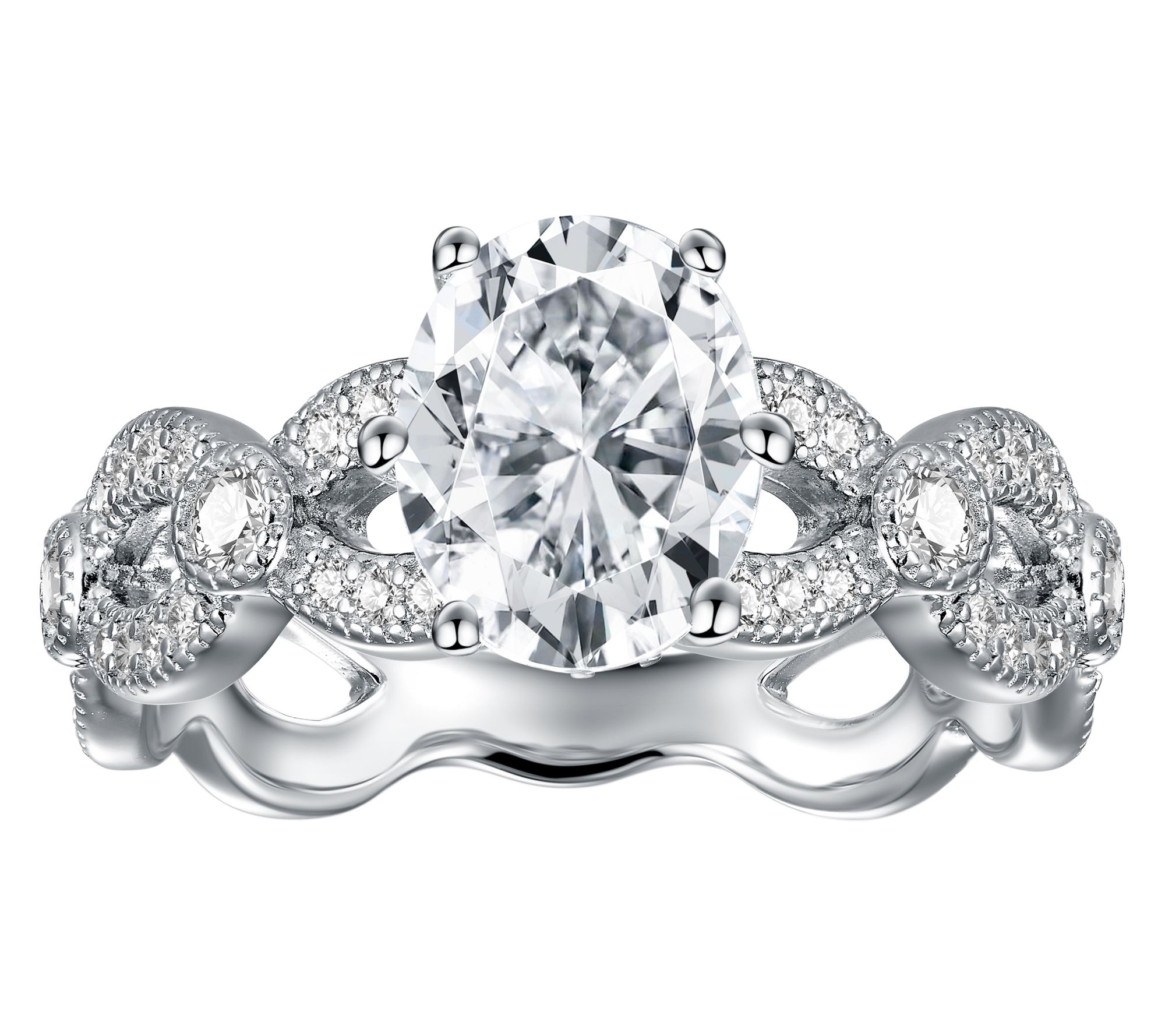 Moissanite Luxe 2.25 cttw Infinity Style Ring,Sterling Silver