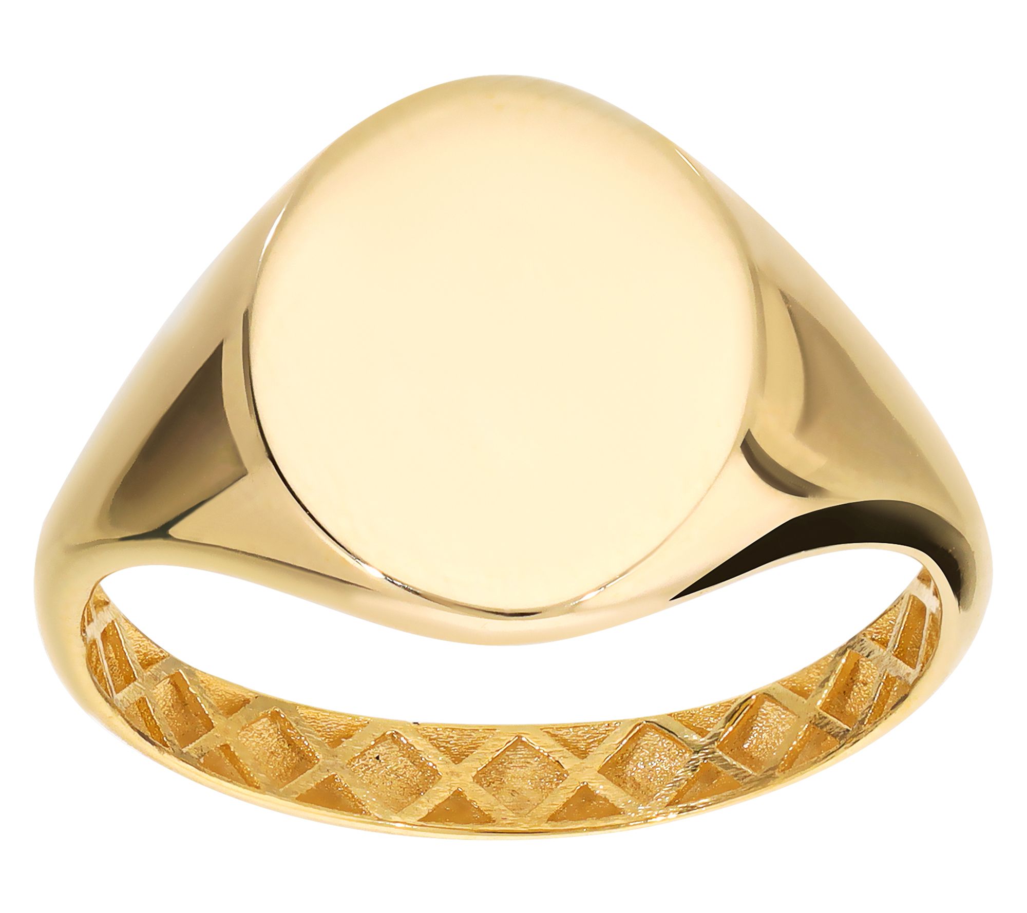 Italian Gold Polished Signet Ring, 14K