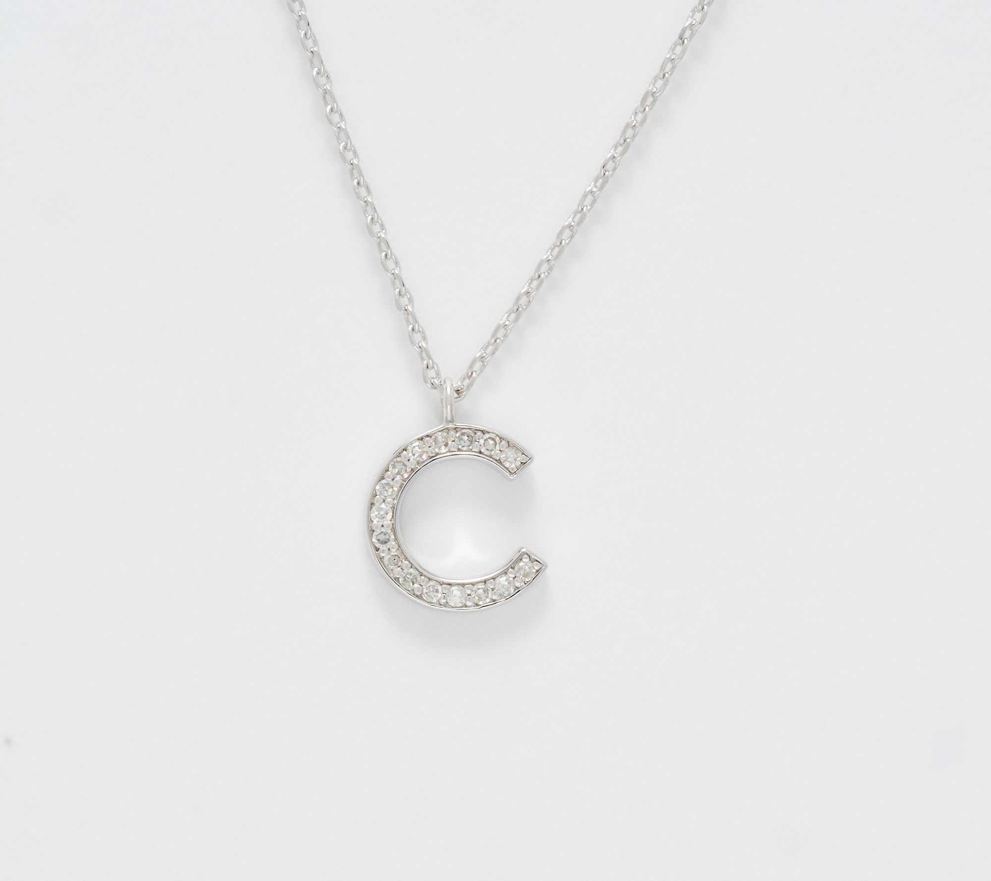 Accents by Affinity 0.11 cttw Initial Pendant Necklace, Sterl