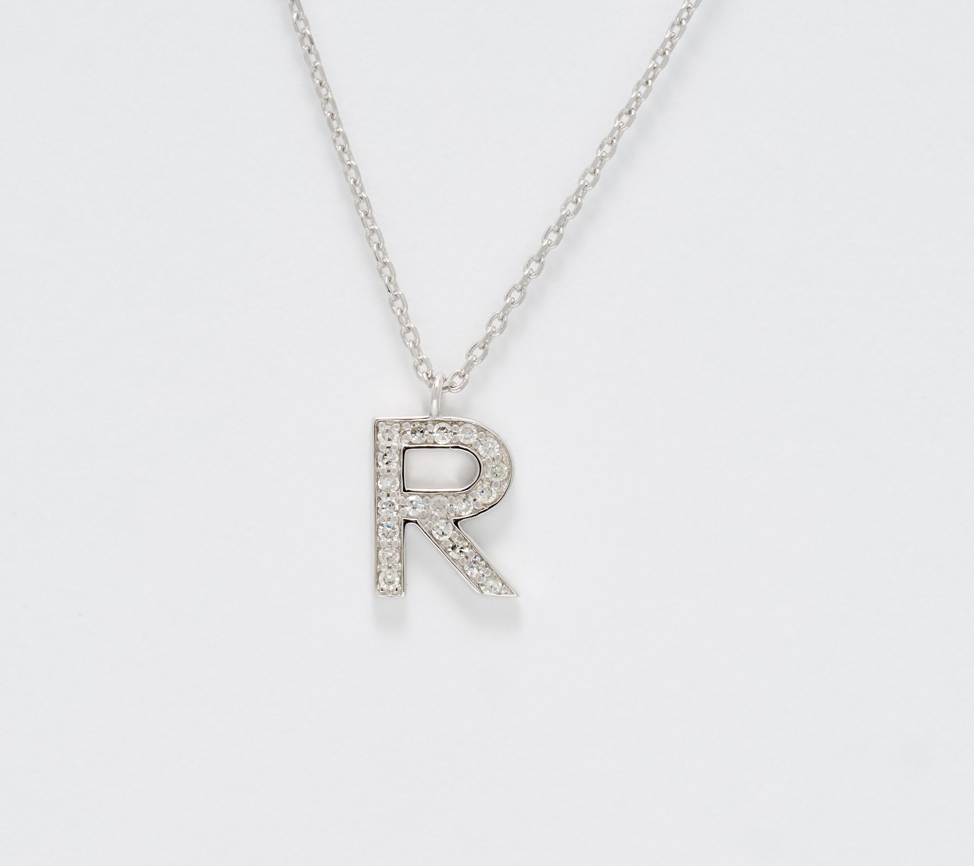 Accents by Affinity 0.11 cttw Initial Pendant Necklace, Sterl