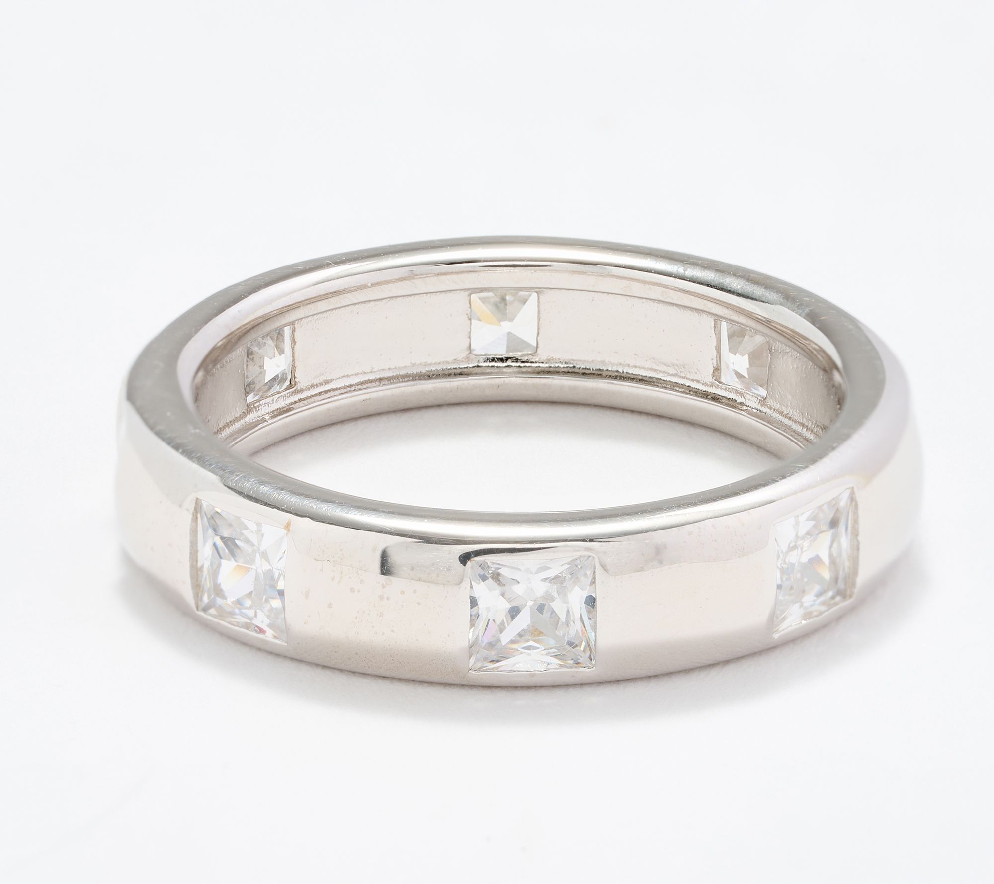 Diamonique Italia Band Ring, Sterling Silver