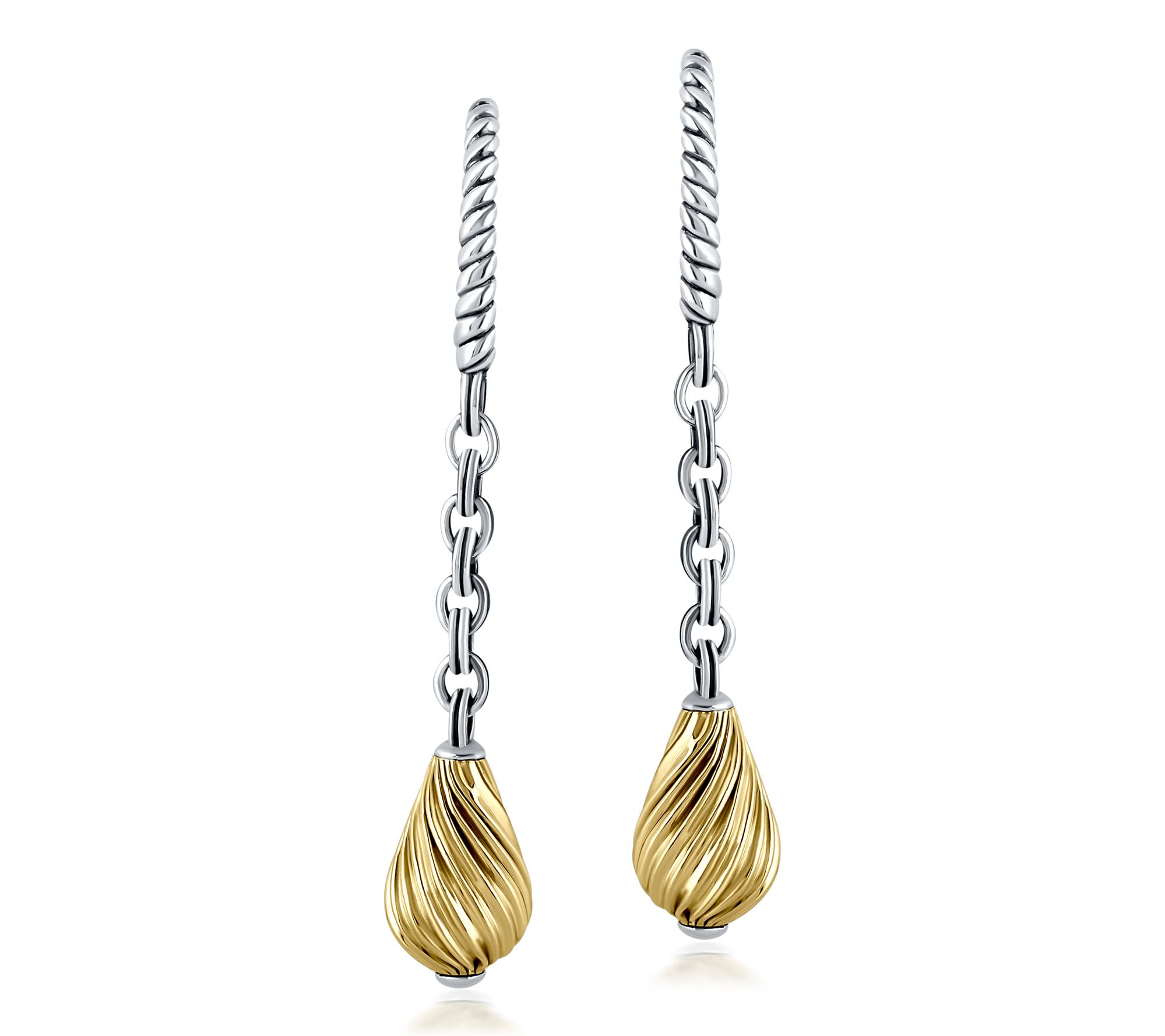 Christian James by Scott Grimes Two-Tone 2" Drop Earrings