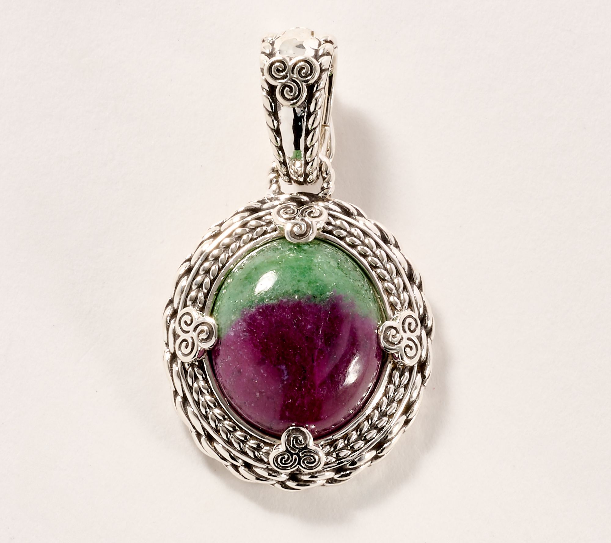 JAI Ireland Sterling Silver Ruby Zoisite Gemstone Enhancer