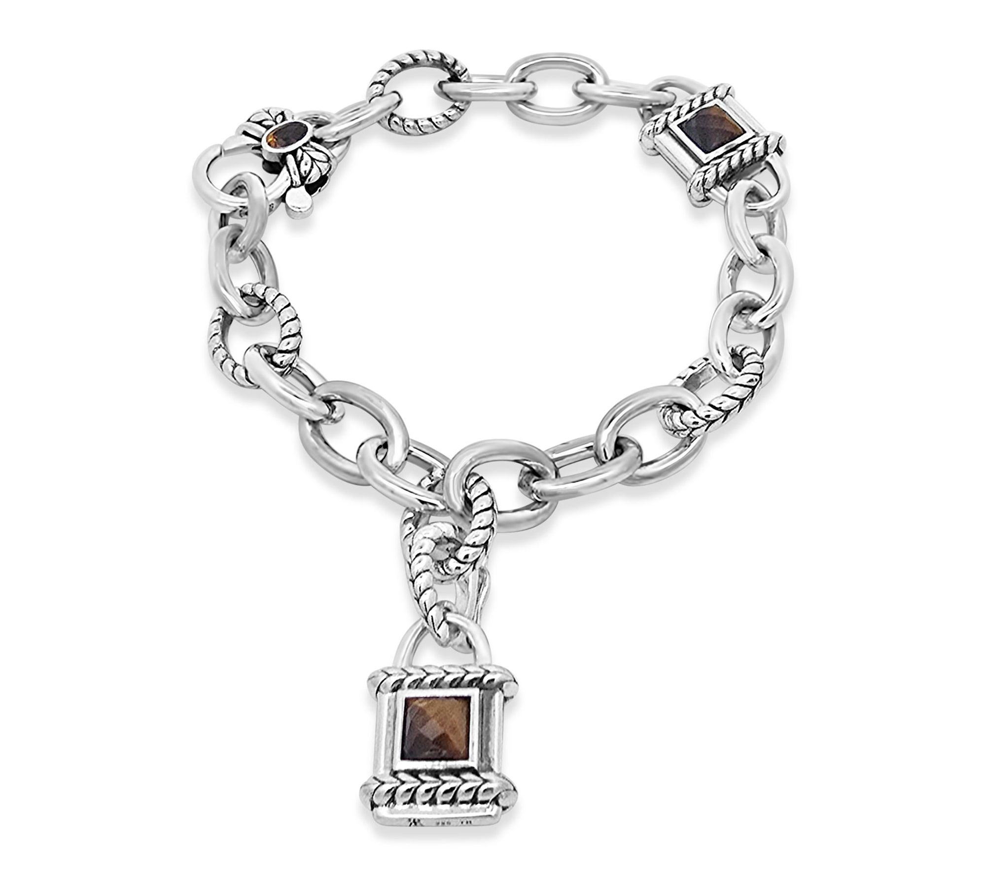 Tiffany Kay Studio Sterling Silver Tiger Eye Locket Bracelet