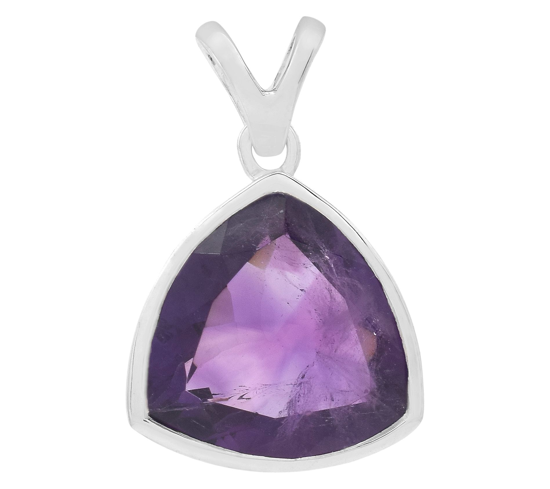 Affinity Gems Solitaire Trillion Gemstone Pendant, Sterling