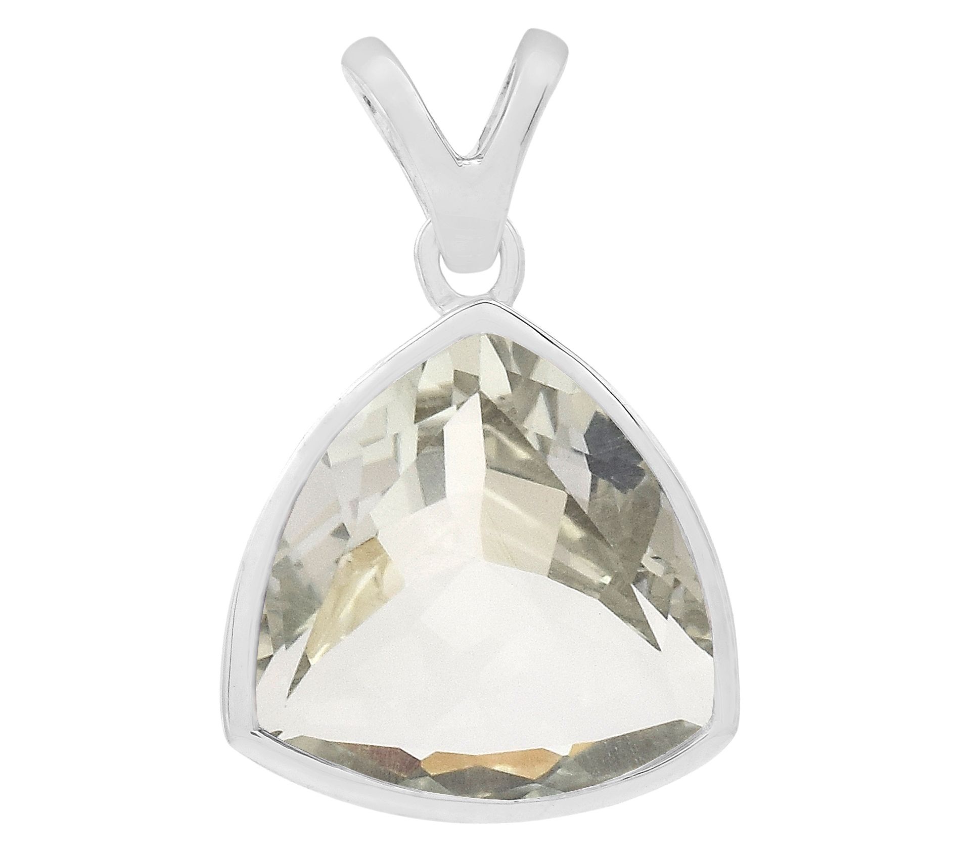 Affinity Gems Solitaire Trillion Gemstone Pendant, Sterling