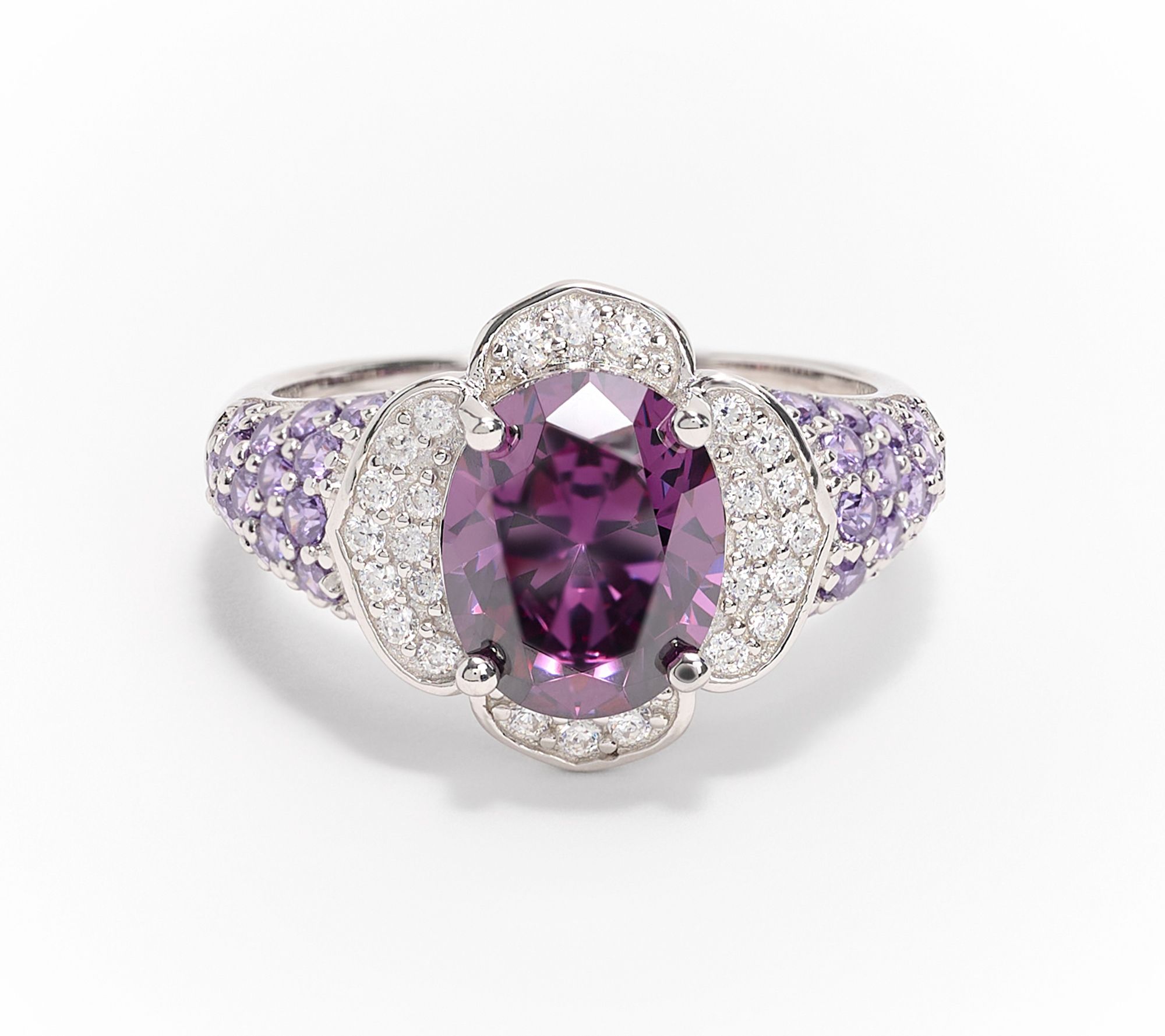 Diamonique x Kathy Levine Royal Blush Ring, Sterling Silver