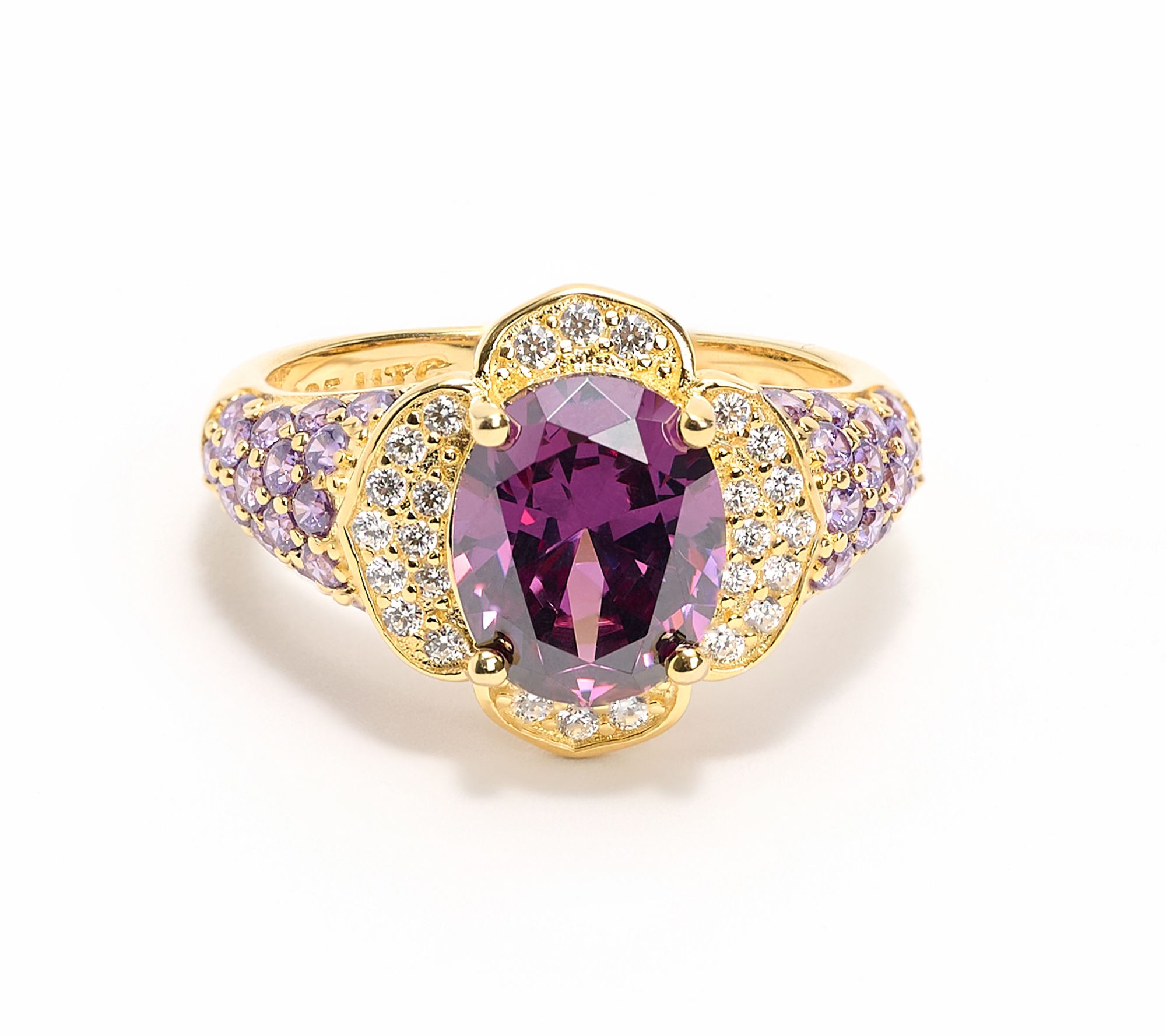 Diamonique x Kathy Levine Royal Blush Ring, Sterling Silver