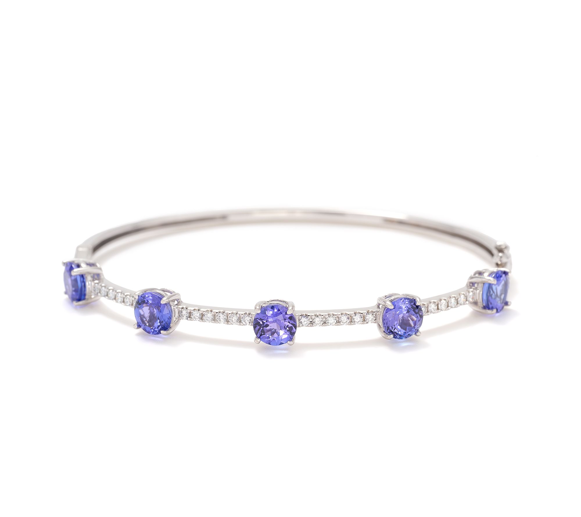 Pure Tanzanite by Jeff Moseley 5.33 cttw Station Bangle, 18K