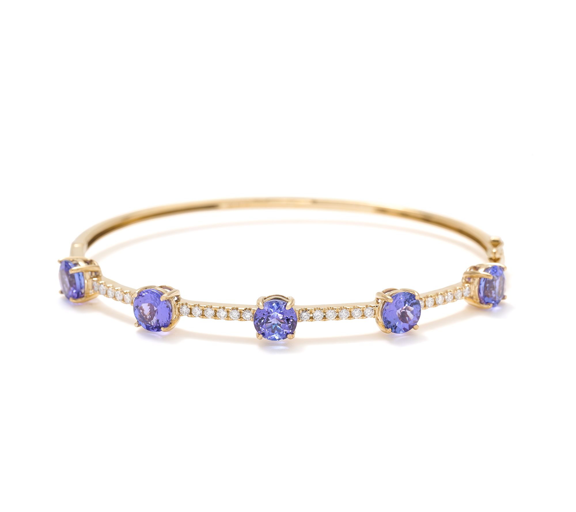 Pure Tanzanite by Jeff Moseley 5.33 cttw Station Bangle, 18K