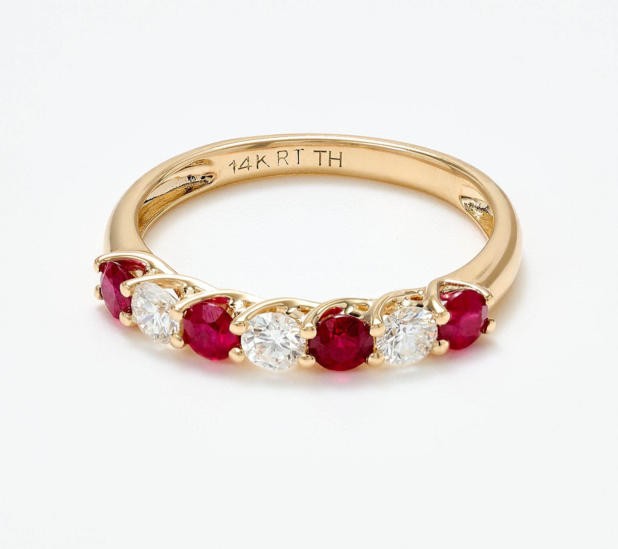Color by Jeff Moseley Diamond & Ruby Band Ring, 14K Gold