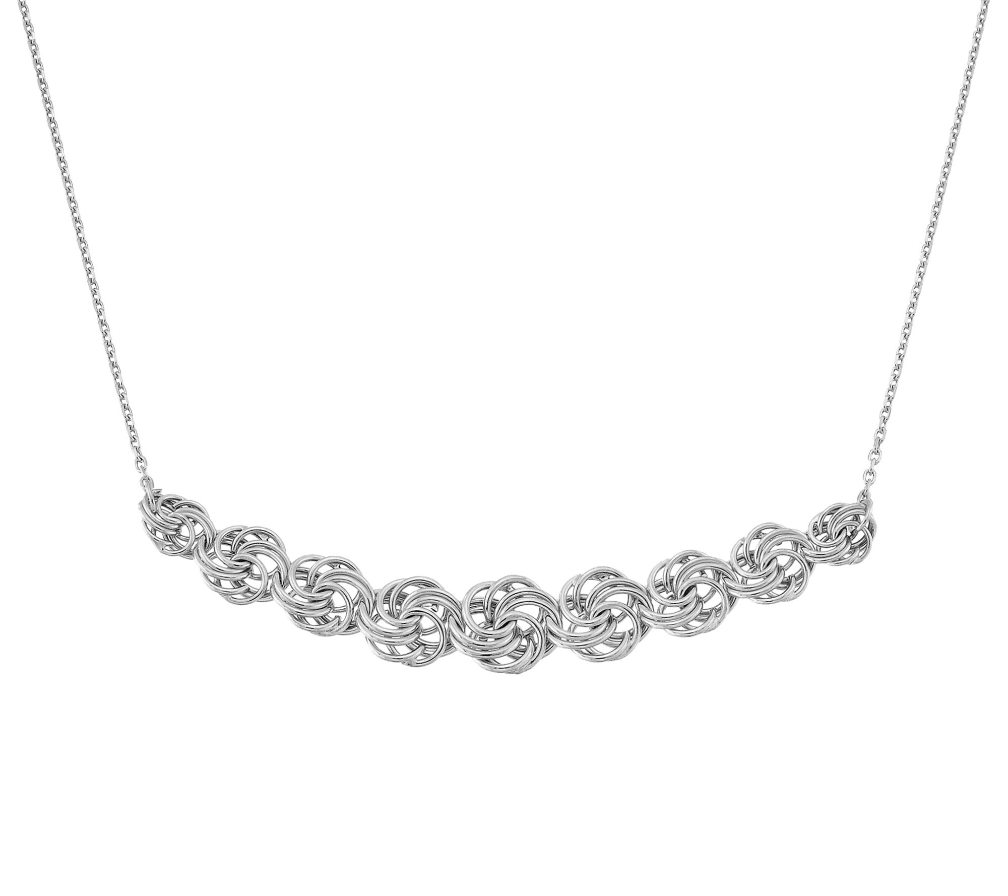Silver Style Rosetta Necklace, Sterling Silver