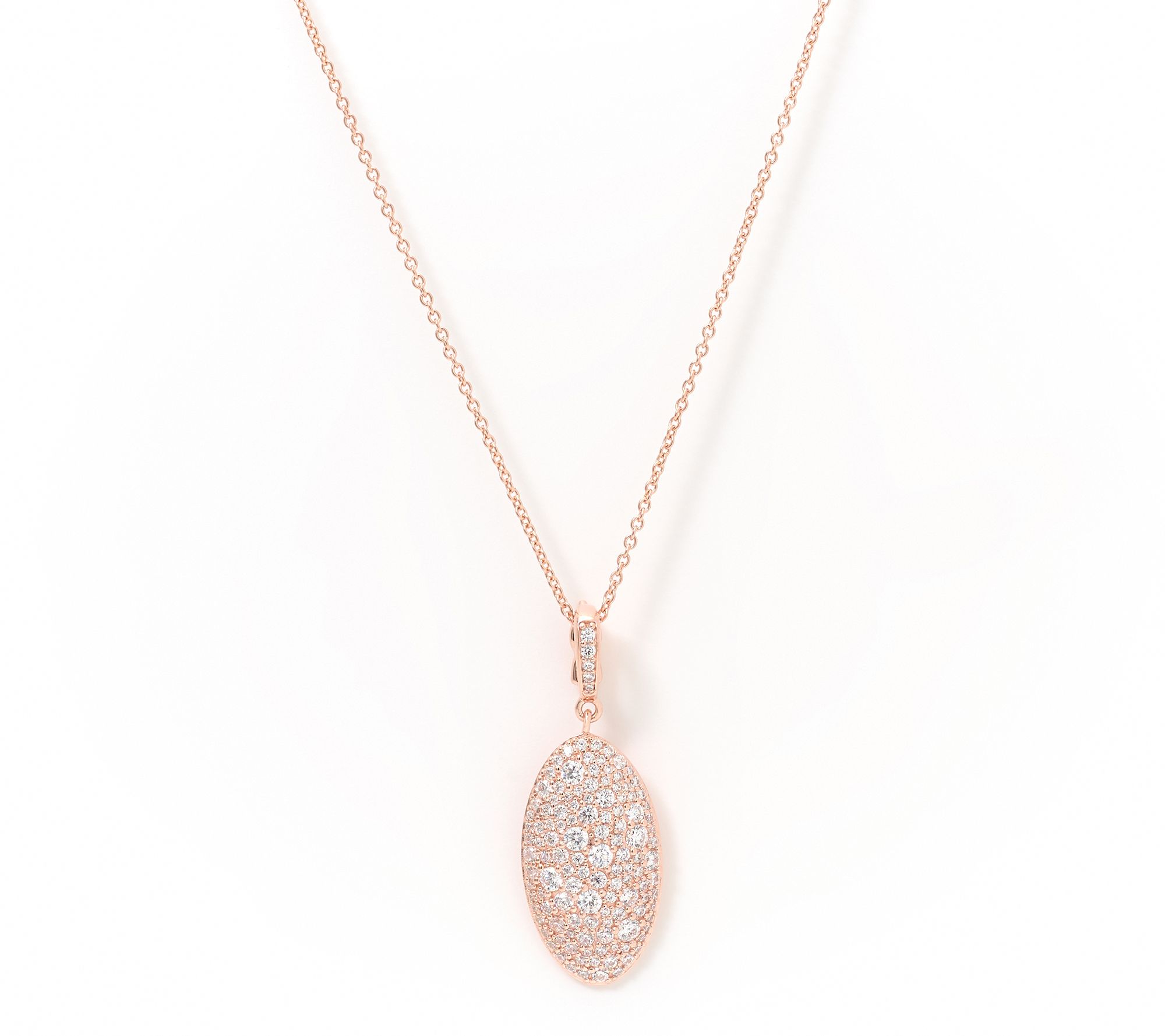 Diamonique x Lulu Frost Micro Pave Pendant with Chain, Sterl