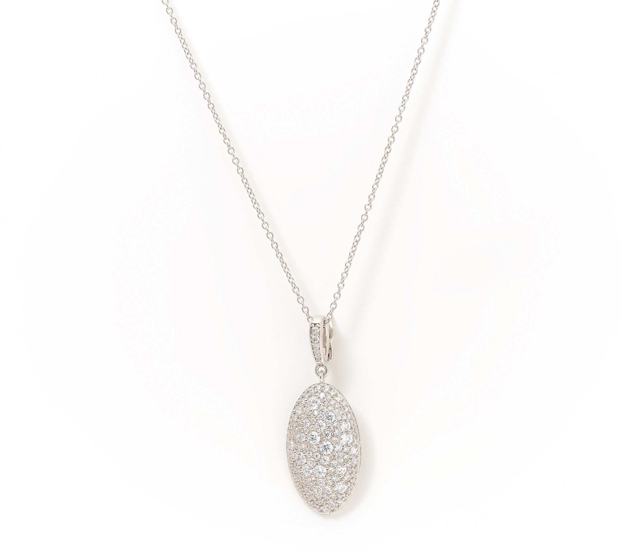 Diamonique x Lulu Frost Micro Pave Pendant with Chain, Sterl