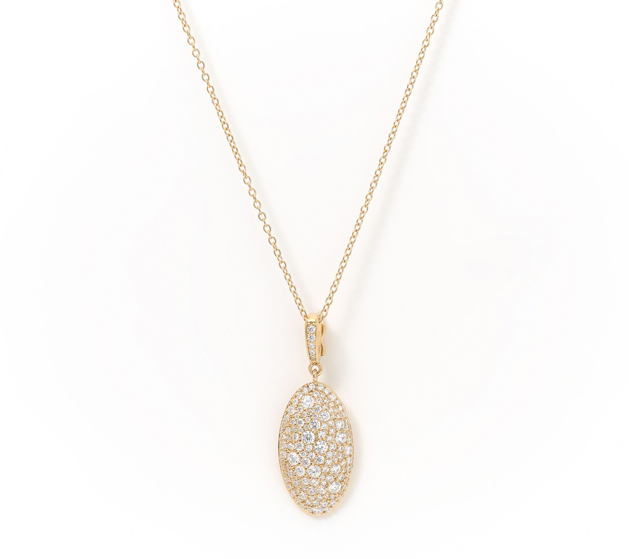 Diamonique x Lulu Frost Micro Pave Pendant with Chain, Sterl
