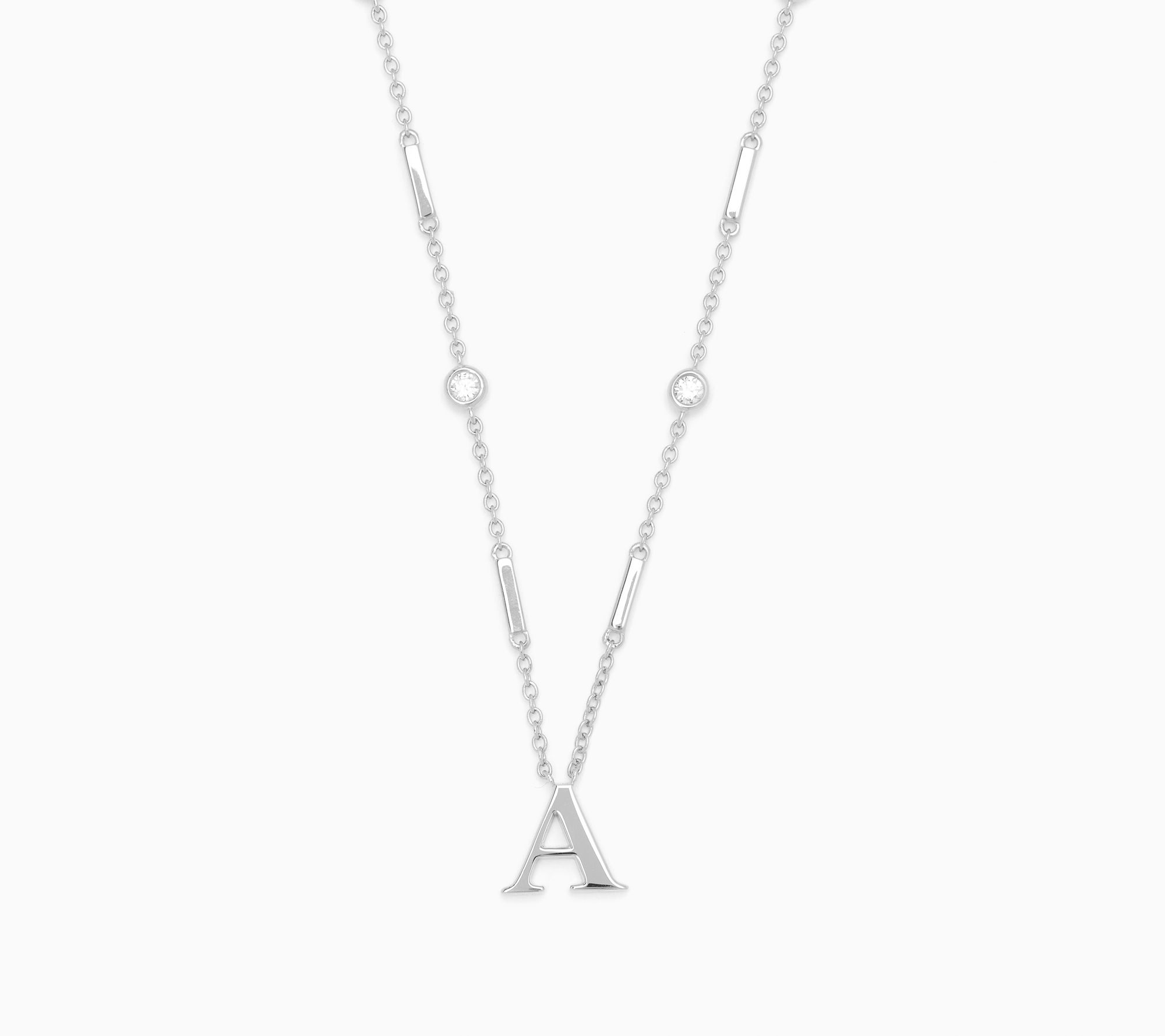 JEN by Jennifer Miller 0.30ct Initial Necklace, Sterling Silver