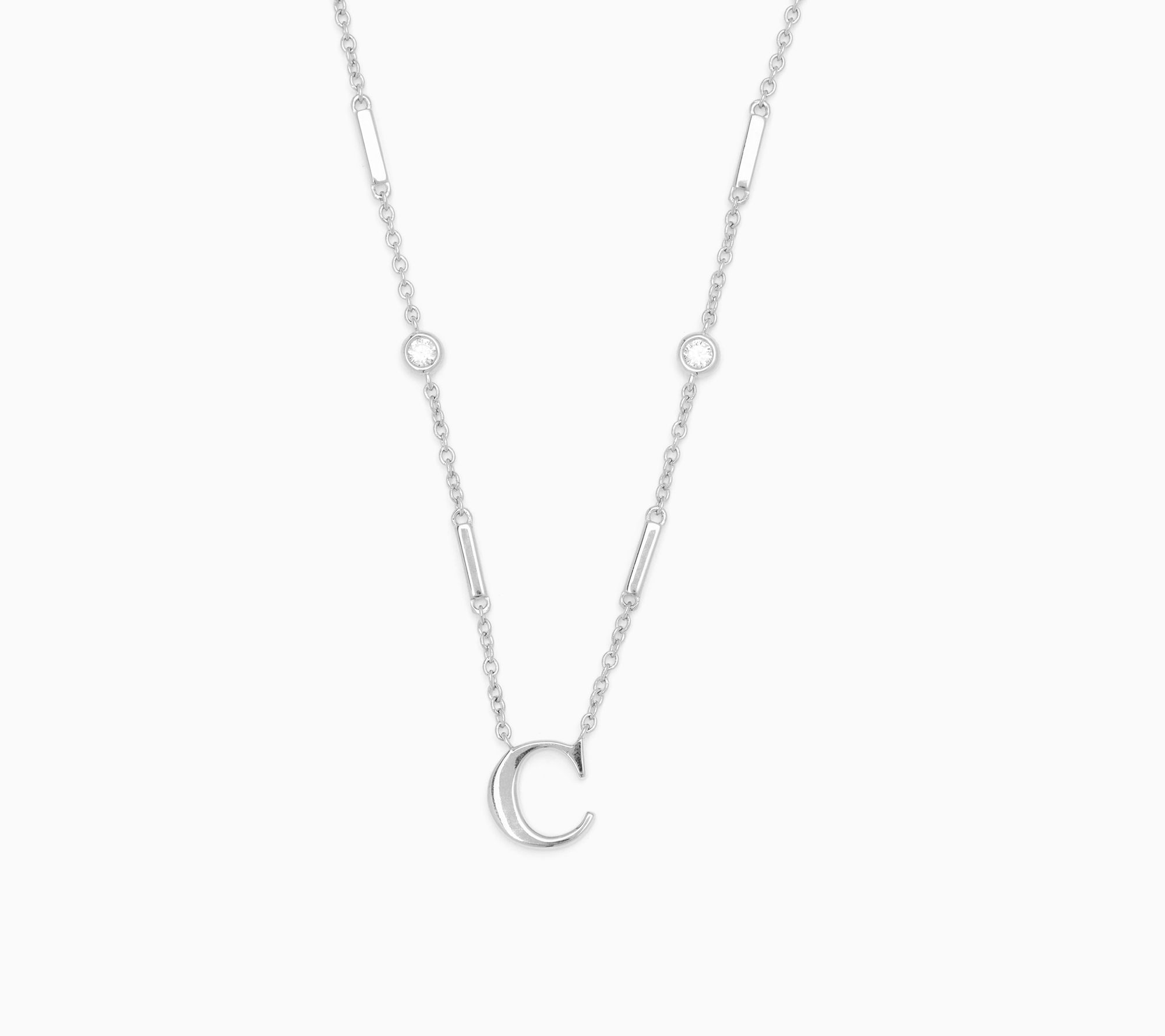 JEN by Jennifer Miller 0.30ct Initial Necklace, Sterling Silver