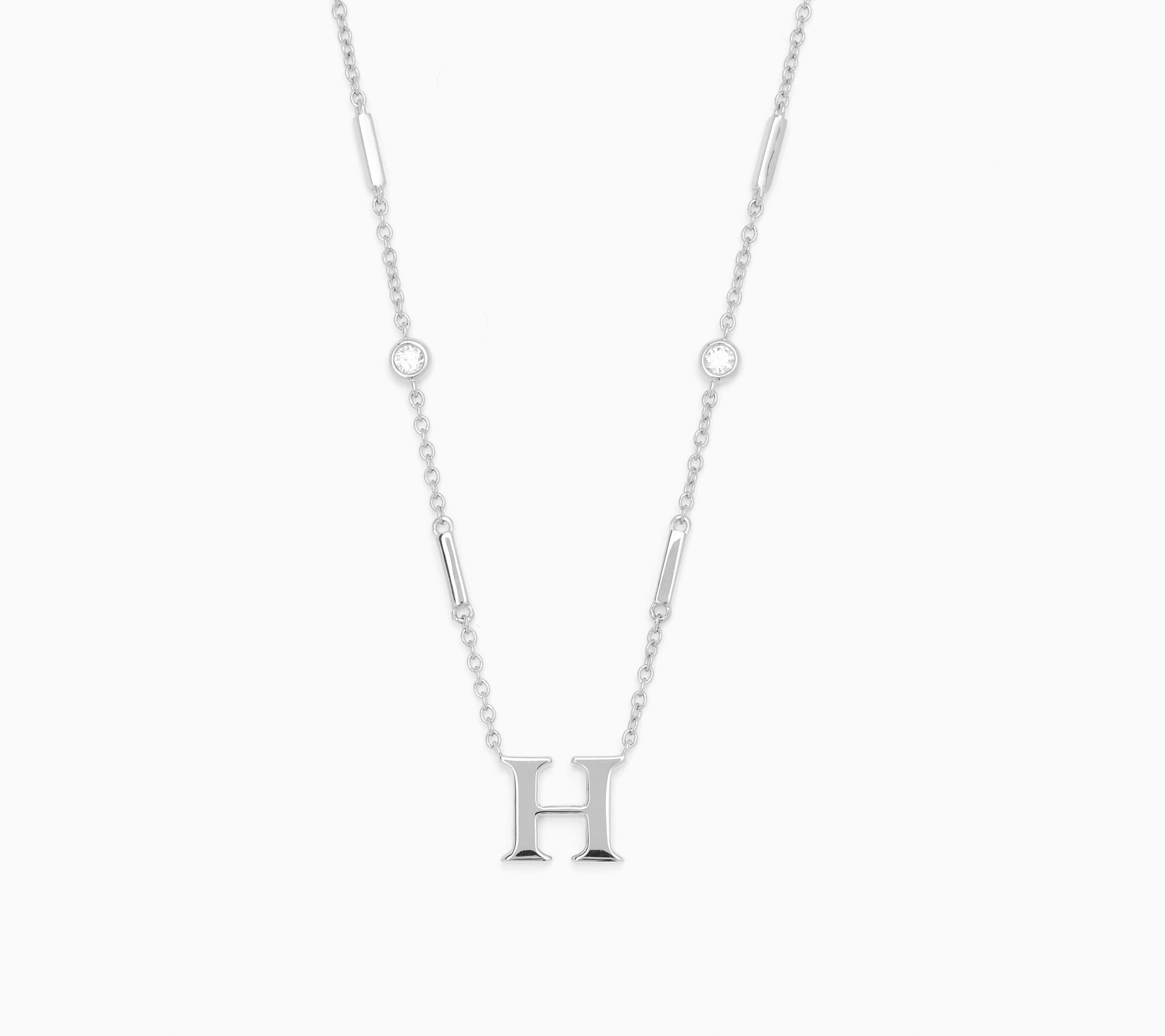 JEN by Jennifer Miller 0.30ct Initial Necklace, Sterling Silver