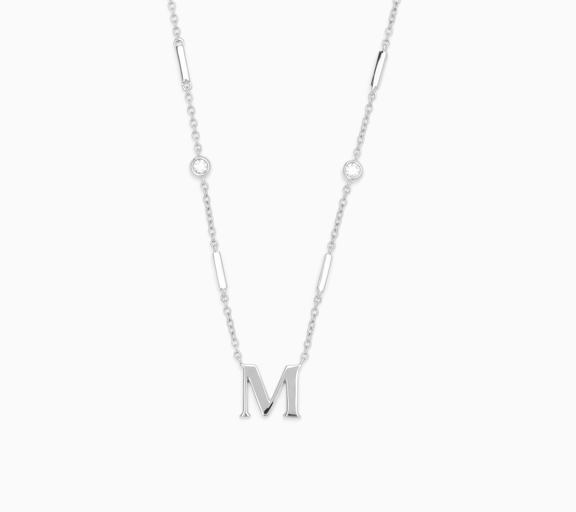 JEN by Jennifer Miller 0.30ct Initial Necklace, Sterling Silver