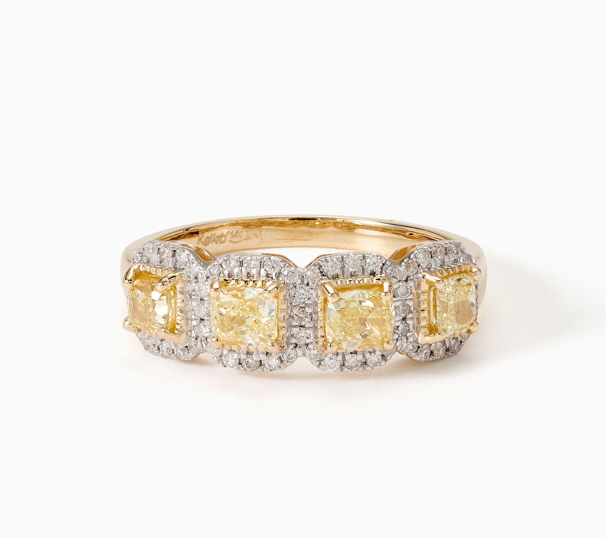 Kallati Yellow & White Diamond Ring, 14K White or Yellow Gold
