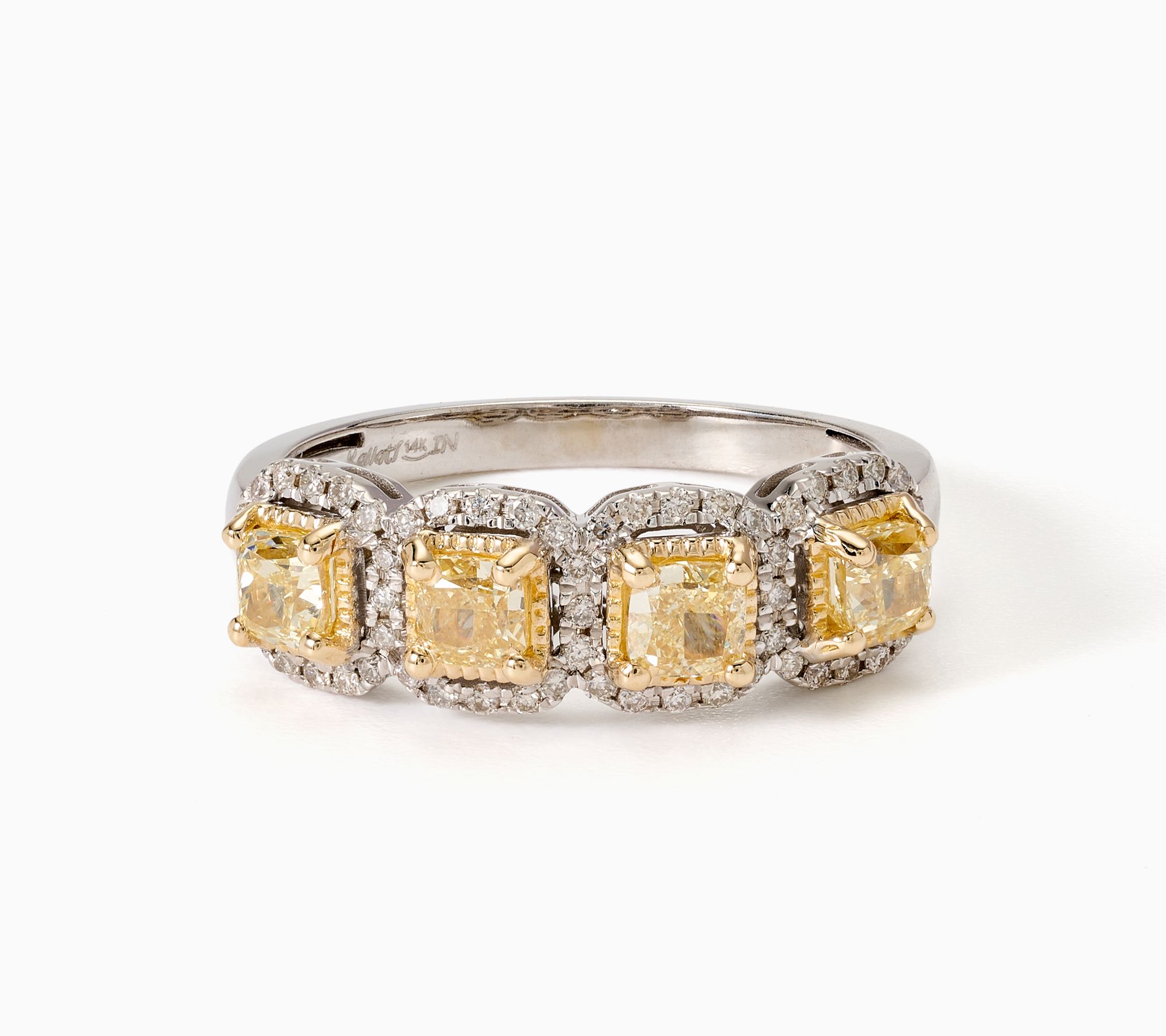 Kallati Yellow & White Diamond Ring, 14K White or Yellow Gold