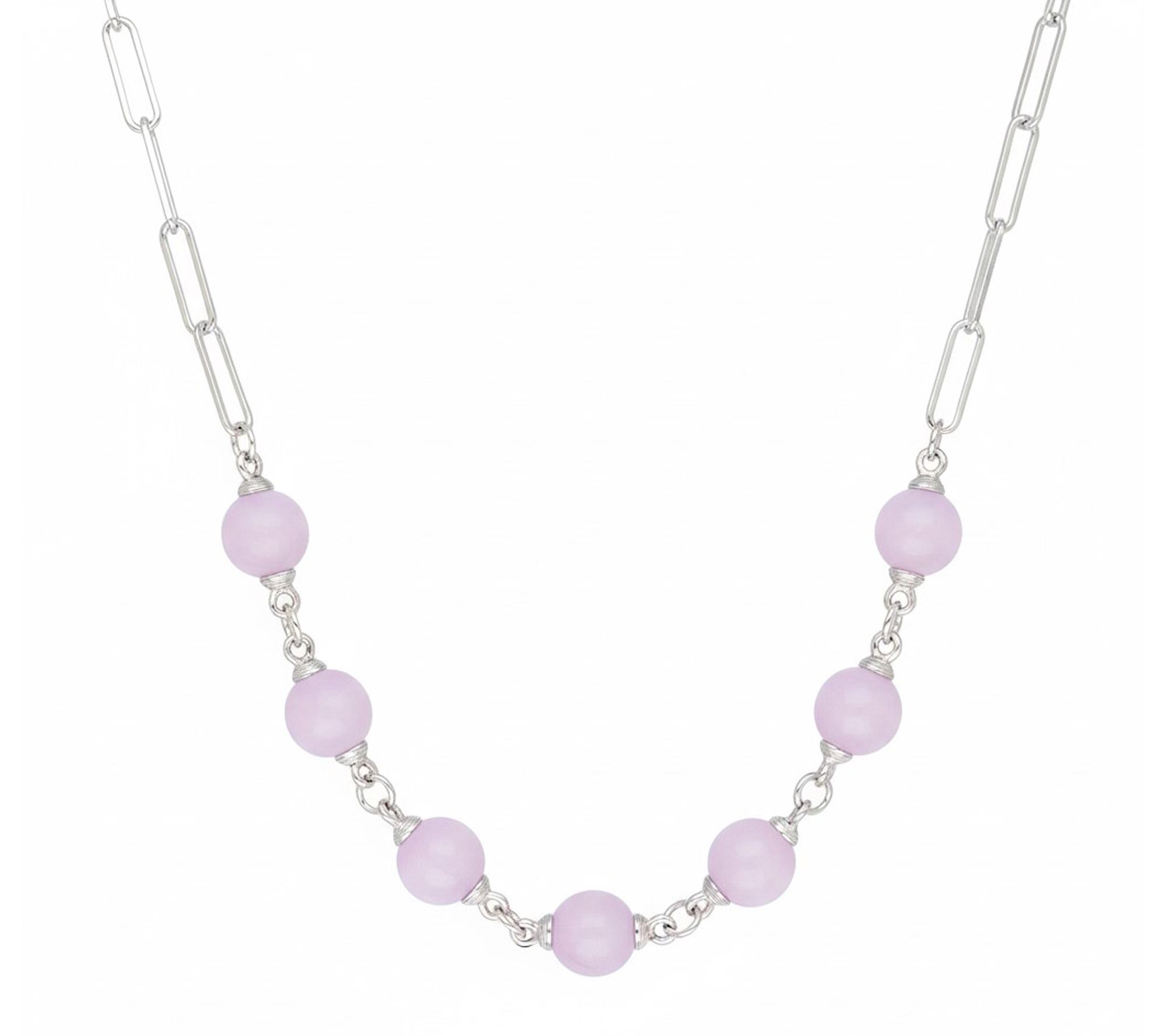 Ariva Sterling Silver Milky Kunzite Beverly Necklace
