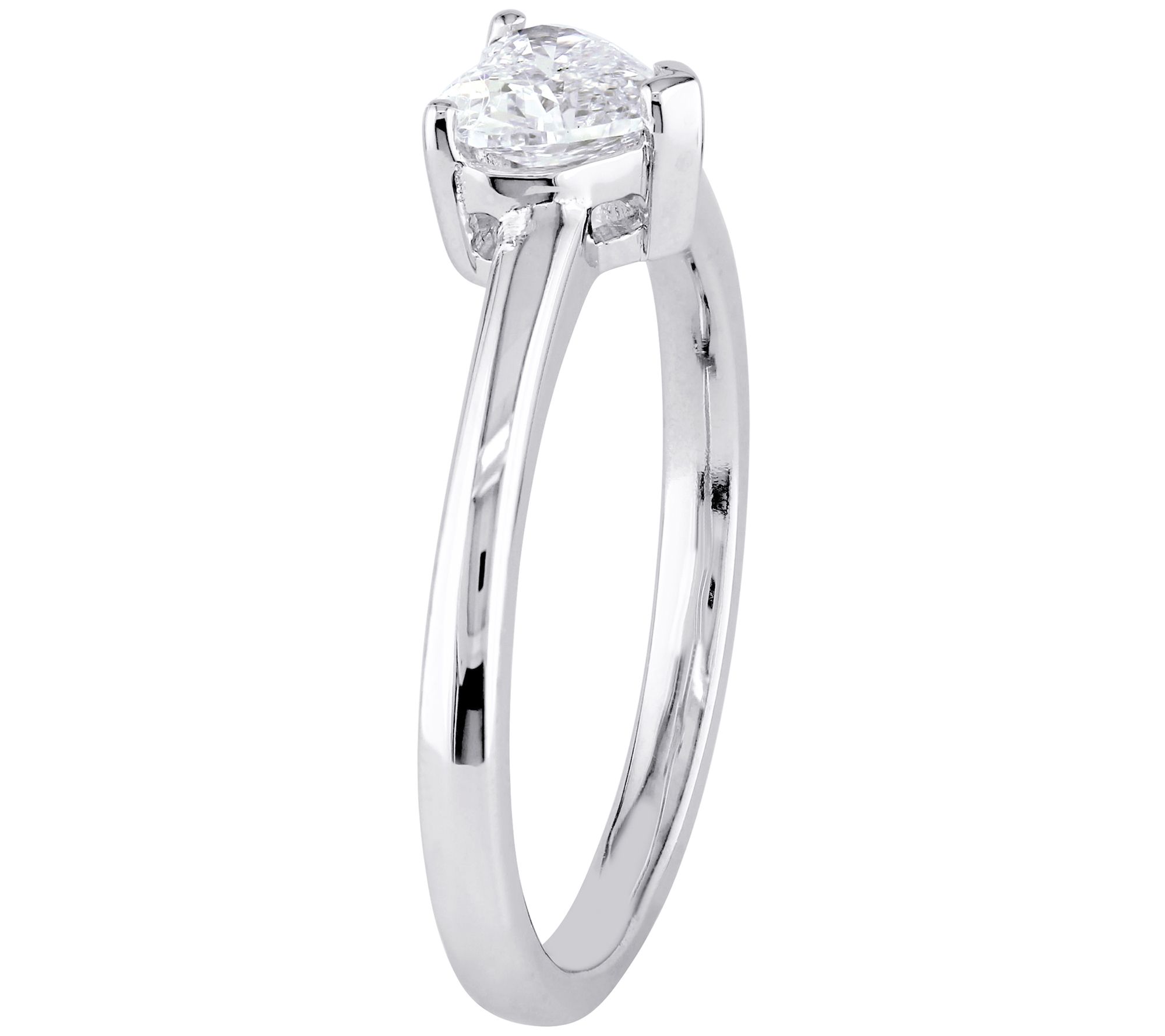 Affinity 1/2 cttw Diamond Heart Engagement Ring, 14K - QVC.com