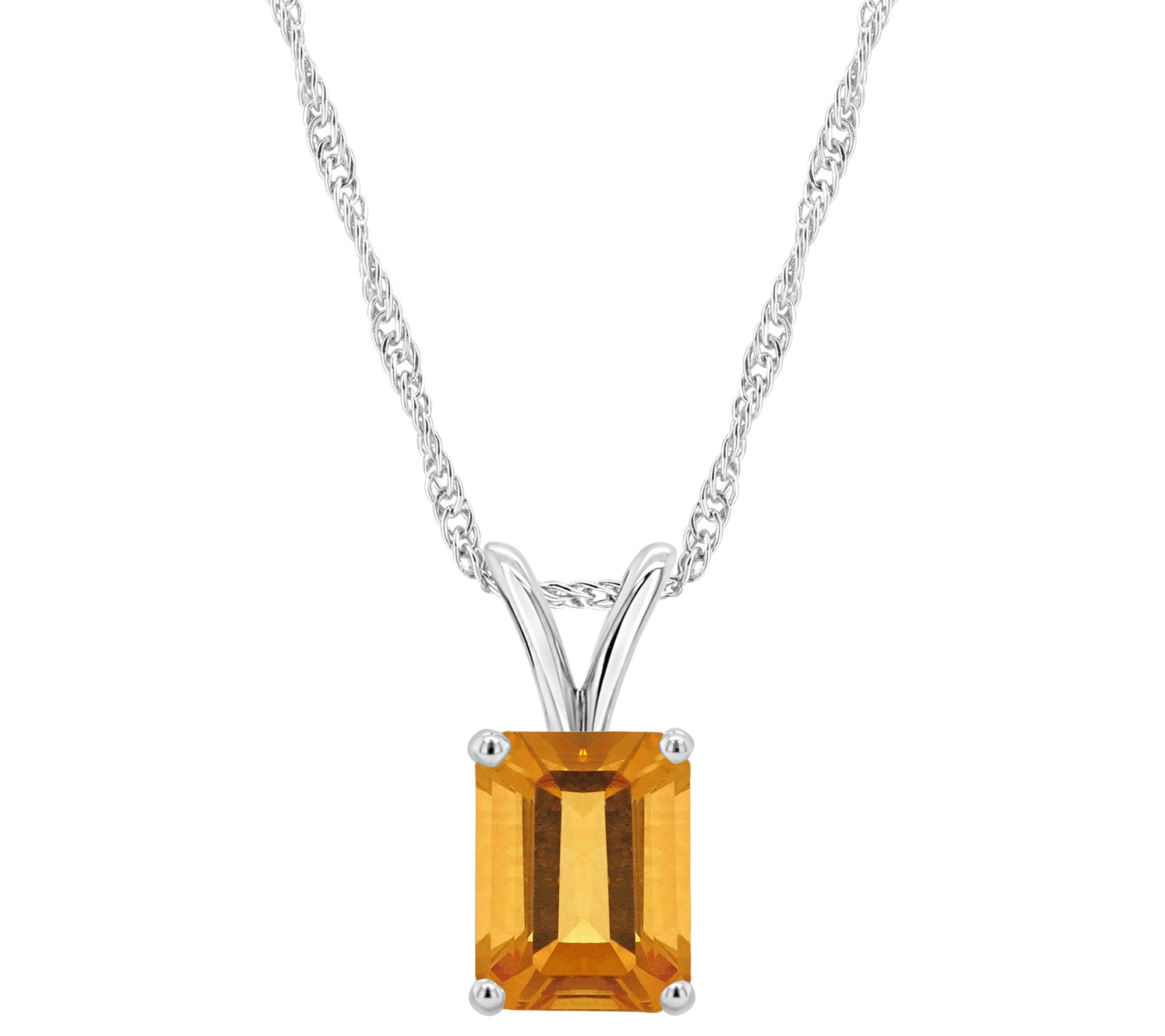Semi-Precious Gemstone Pendant w/ Chain, Sterling Silver - QVC.com