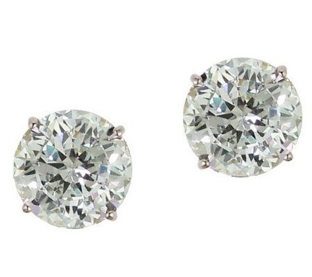 Diamonique 2.50 ct tw 100-Facet Stud Earrings,14K Gold