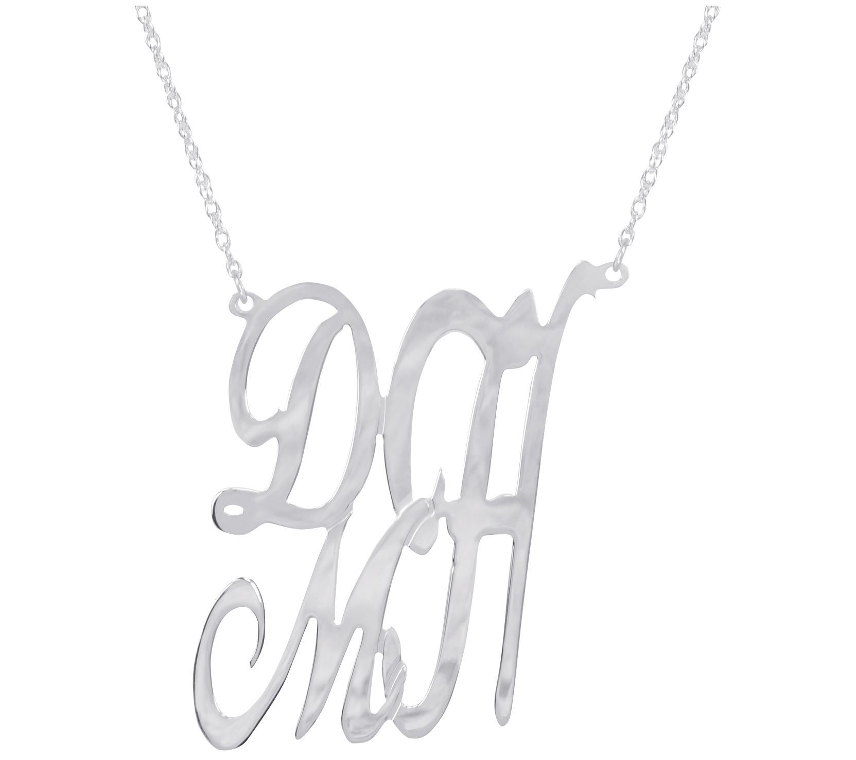 Sterling Personalized Stacked Monogram Necklace