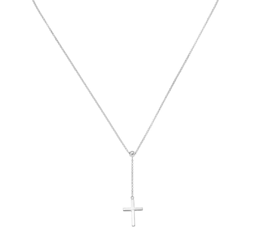 Sterling Cross Y-Necklace by Silver Style - QVC.com